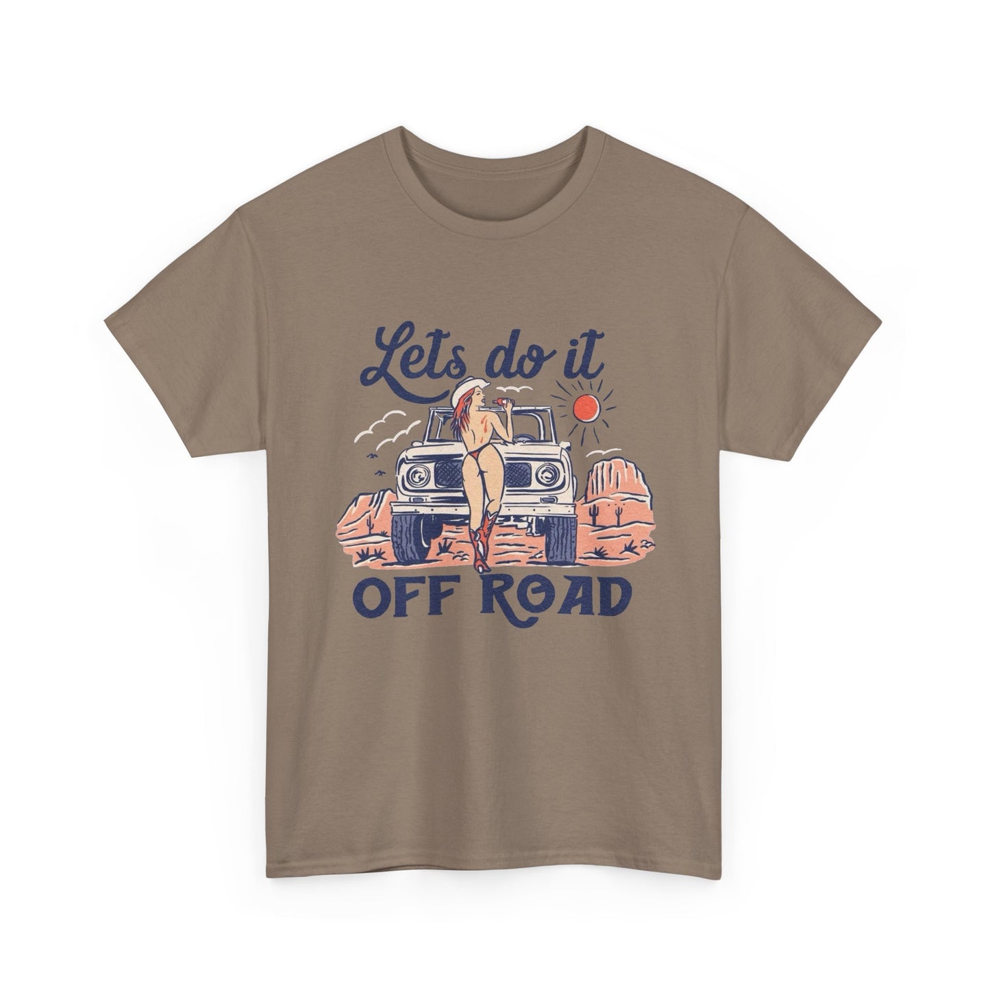 Lets Do It Offroad Cowgirl Graphic T Shirt Unisex Heavy Cotton Tee GIFT NEW