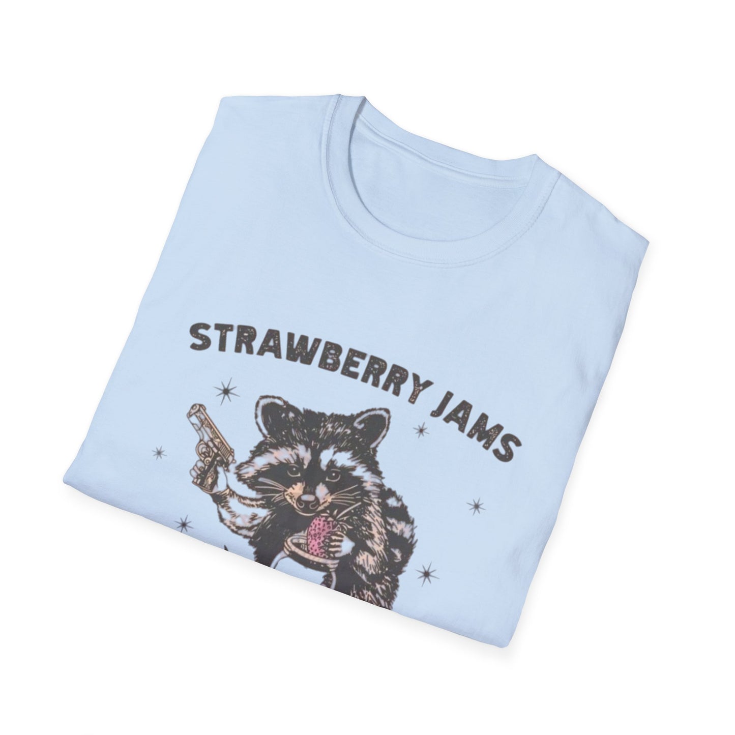Strawberry Jams But My Glock Dont Graphic T Shirt Funny Joke Unisex Softstyle