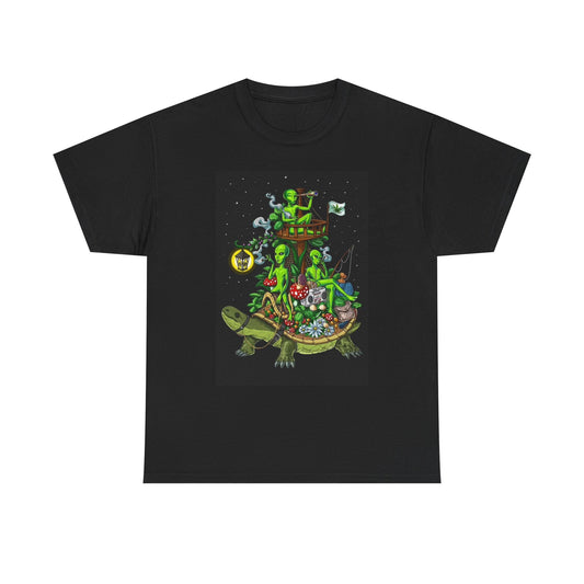 Alien Weed Hunt T Shirt Funny Original Art Comedy Unisex Heavy Cotton Tee