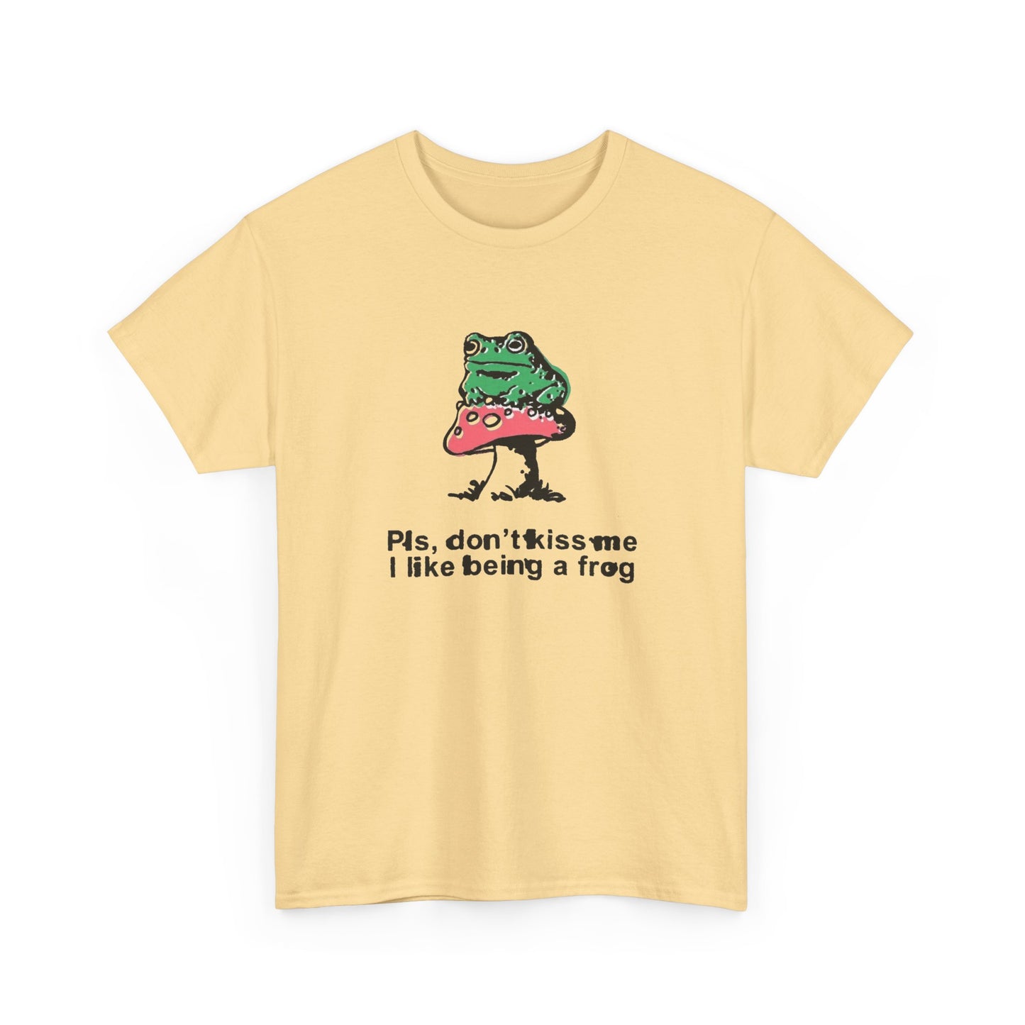 Don't Kiss Me I Like Being A Frog Graphic T Shirt Men's Heavy Cotton Tee