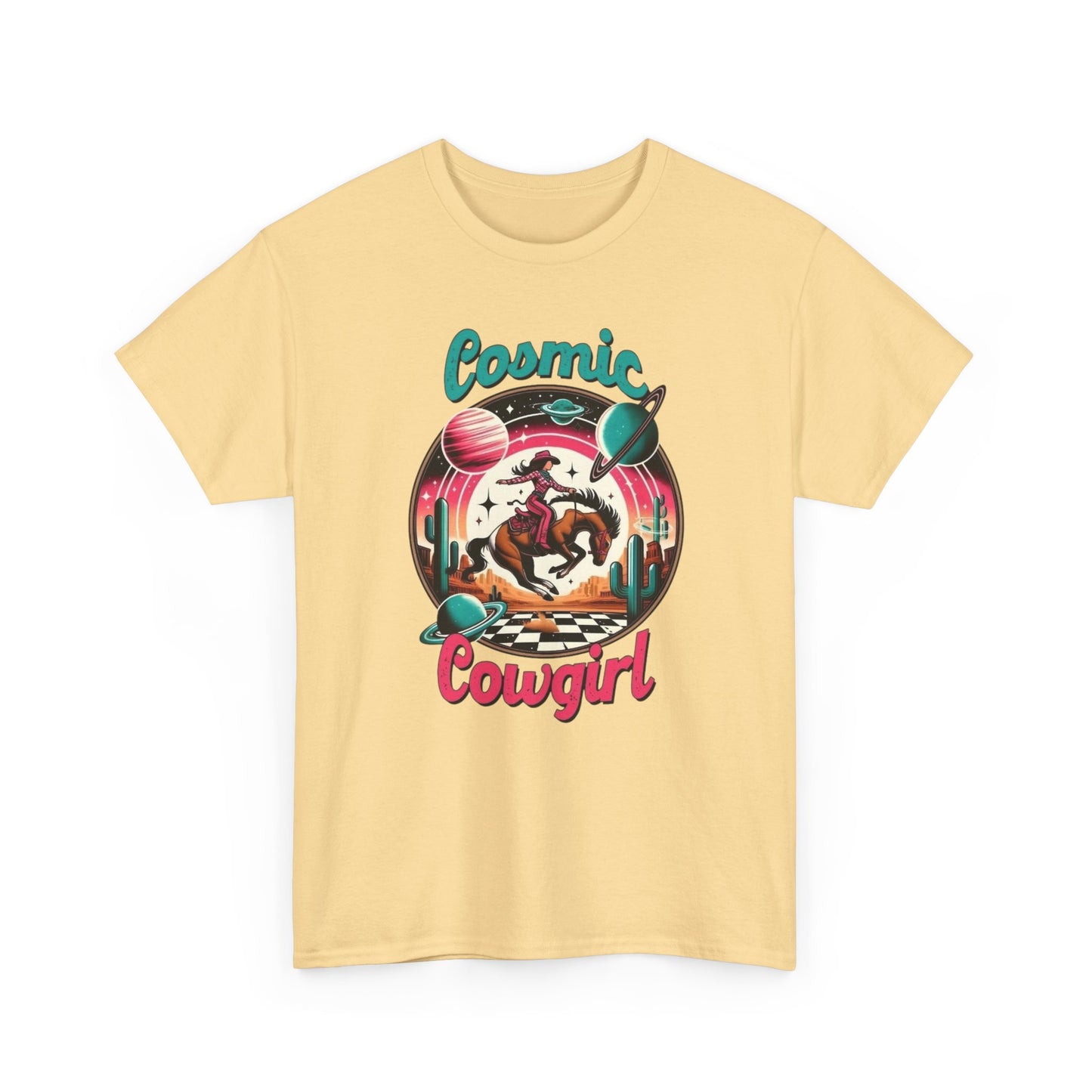 Cosmic Cowgirl Graphic T Shirt Unisex Heavy Cotton Tee