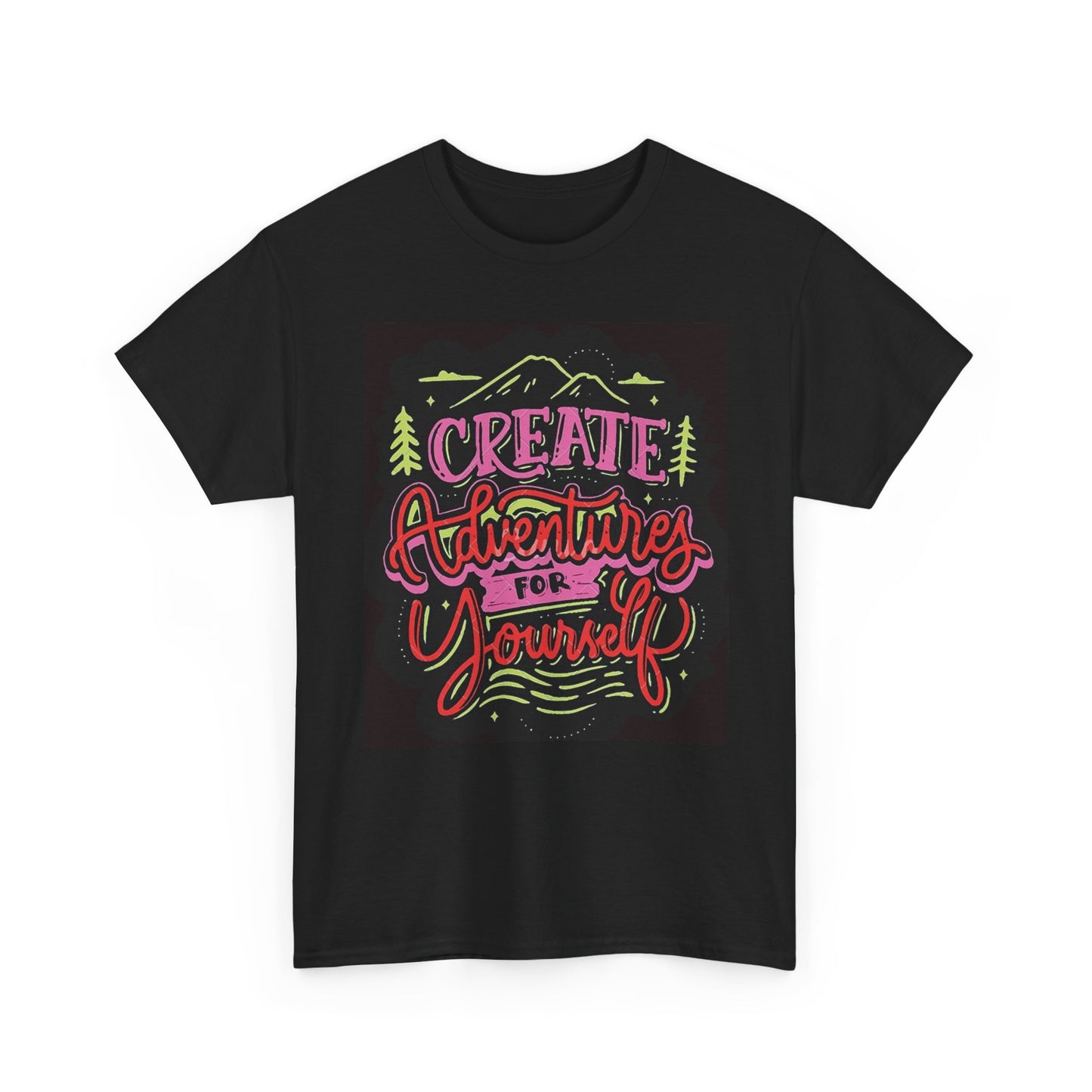 Create Adventures Shirt Graphic Hiking Outdoors Camping Unisex Heavy Cotton Tee