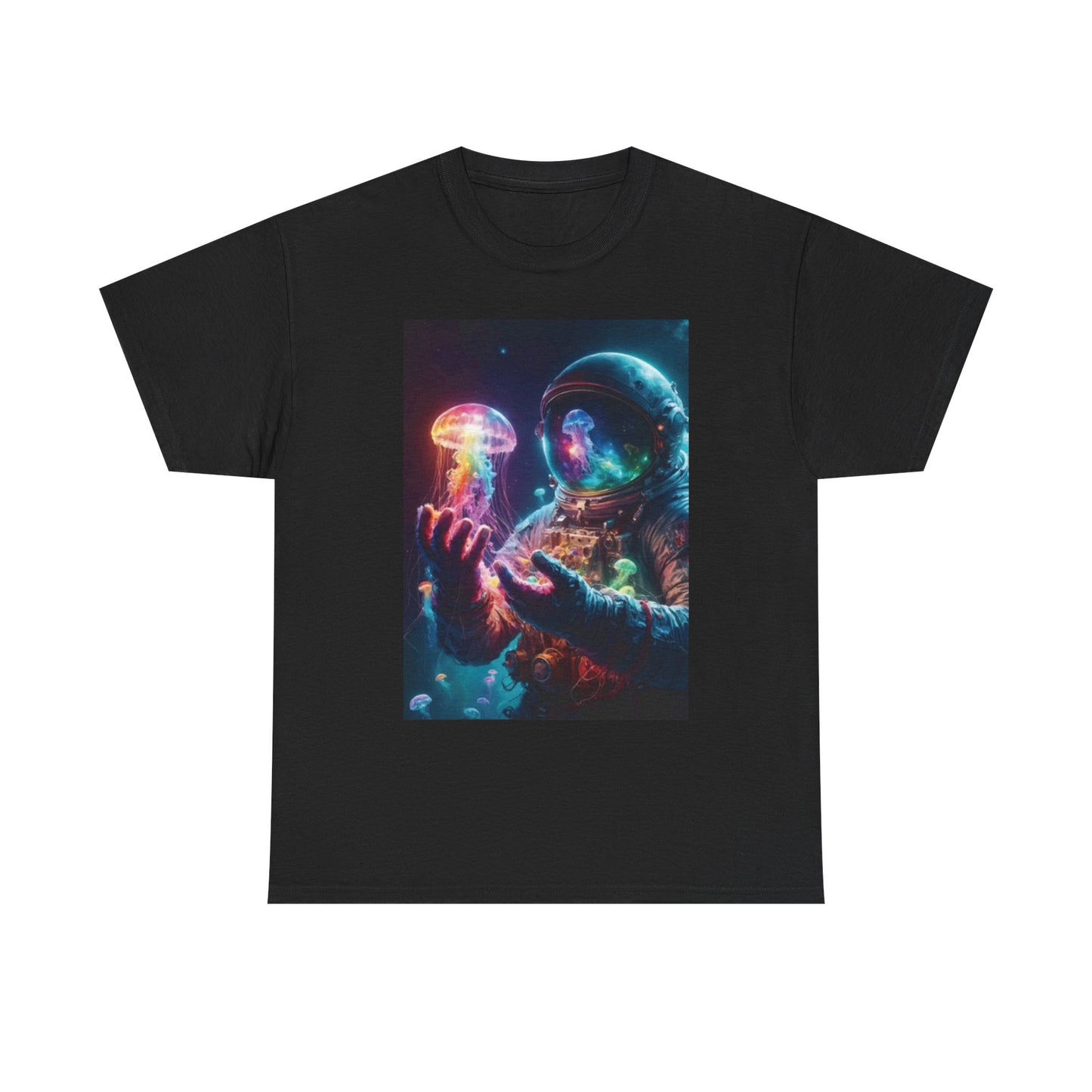 Mushroom Astronaut Graphic T Shirt Space travel Unisex Heavy Cotton Tee