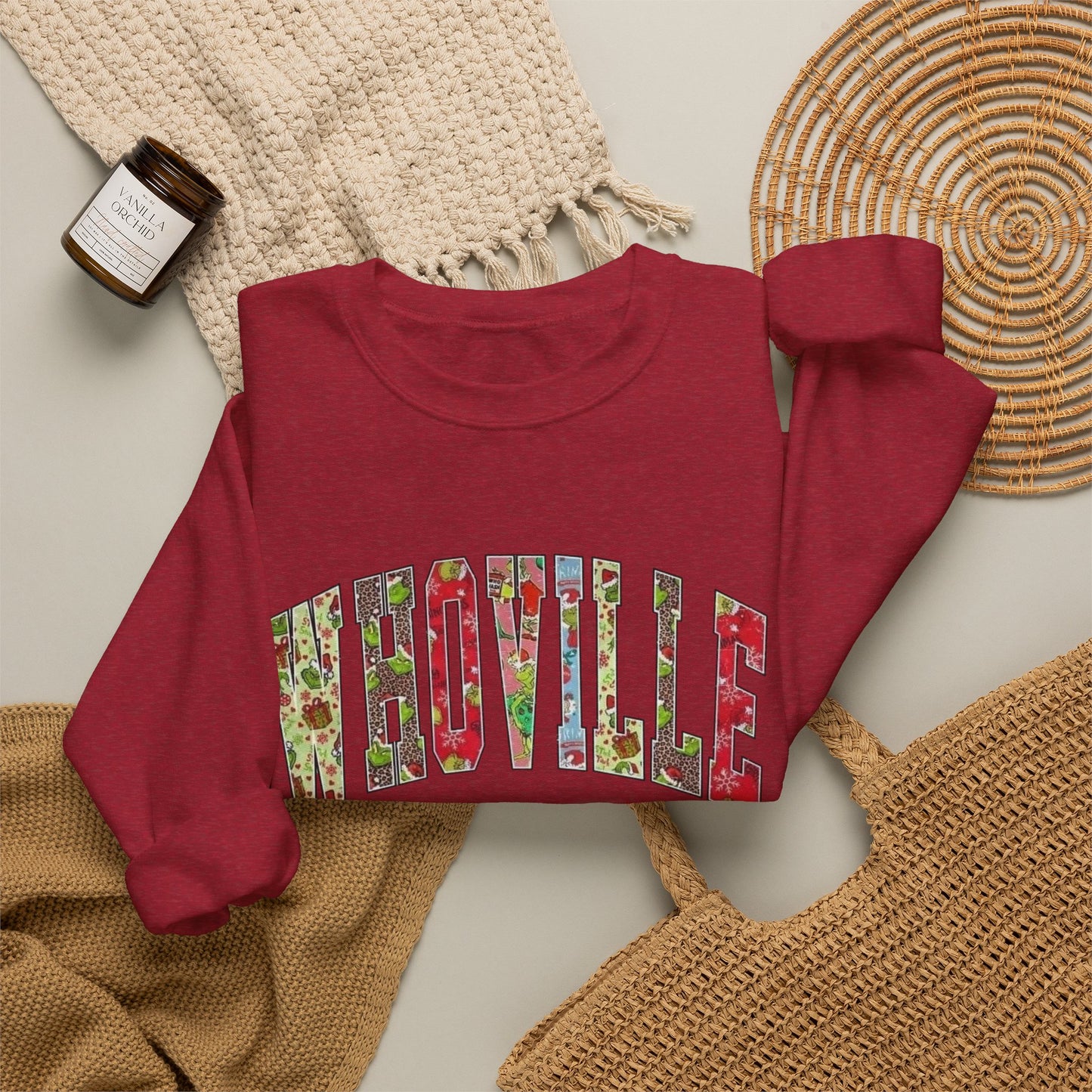 Whoville Graphic Grinch Christmas Sweater NEW Heavy Blend™ Crewneck Sweatshirt