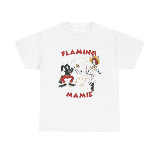 Flaming Mamie Vintage Graphic T Shirt Unisex Heavy Cotton Tee NEW Gift