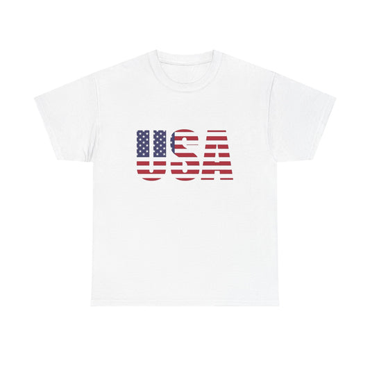 USA American Flag Made In AMERICA Graphic T Shirt Unisex NEW Heavy Cotton Tee