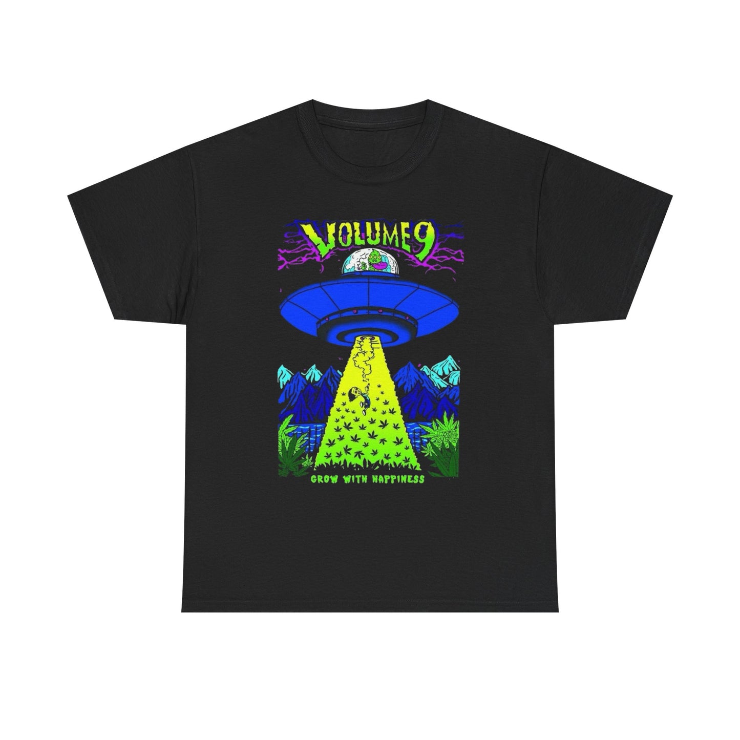 Grow With Happiness Weed Graphic T Shirt NEW S-5XL Unisex Heavy Cotton Tee