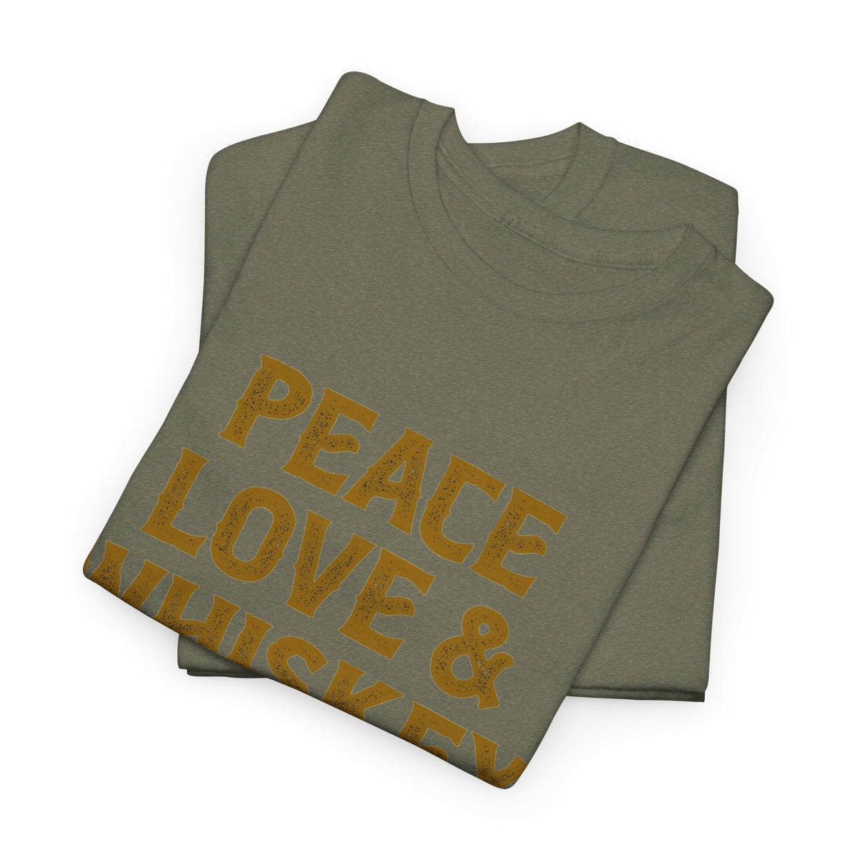 Peace Love And Whiskey Graphic T Shirt Men's Classic Heavy Cotton Tee