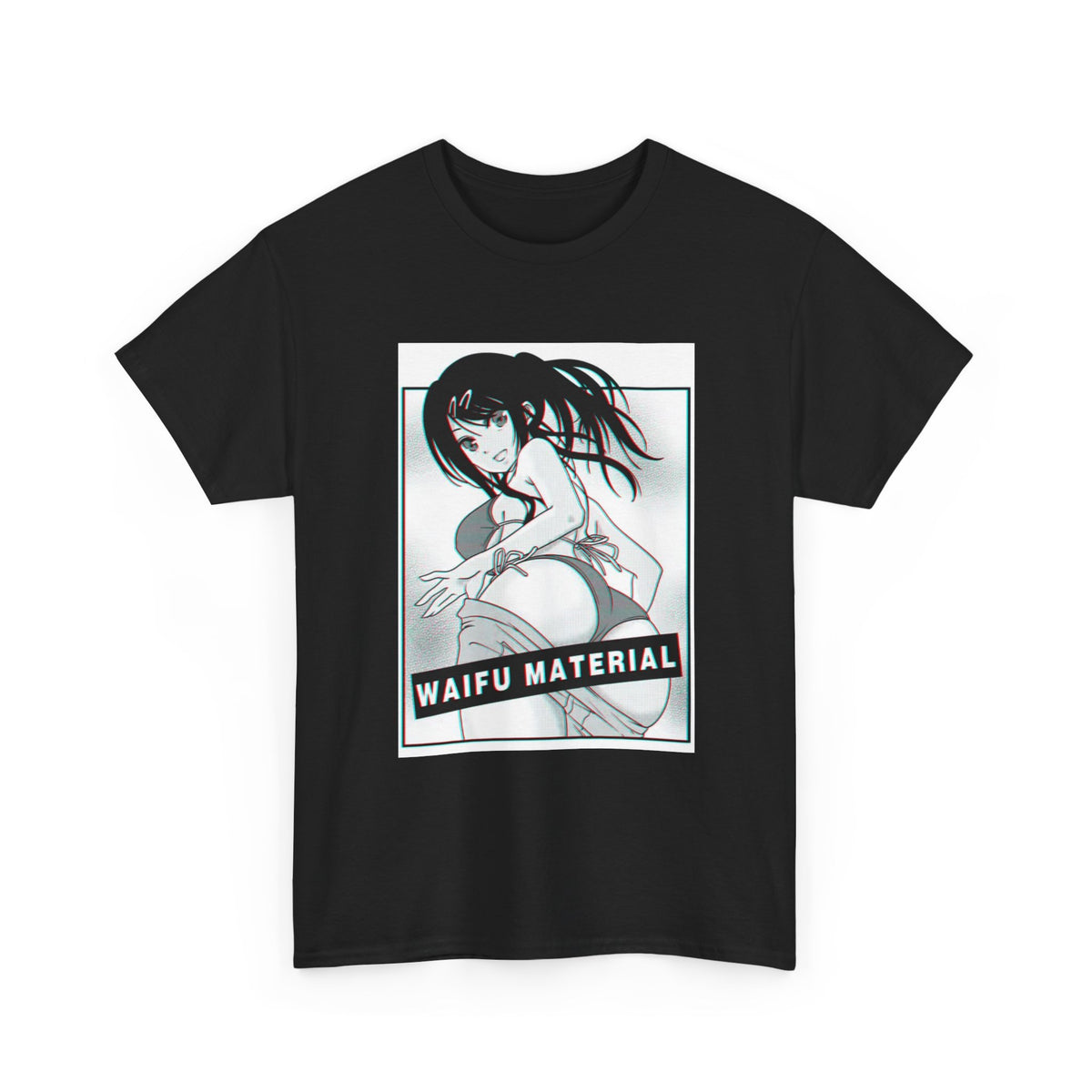 Waifu Material Hentai Tshirt Gaming anime Naturo Cartoon Unisex Heavy Cotton Tee