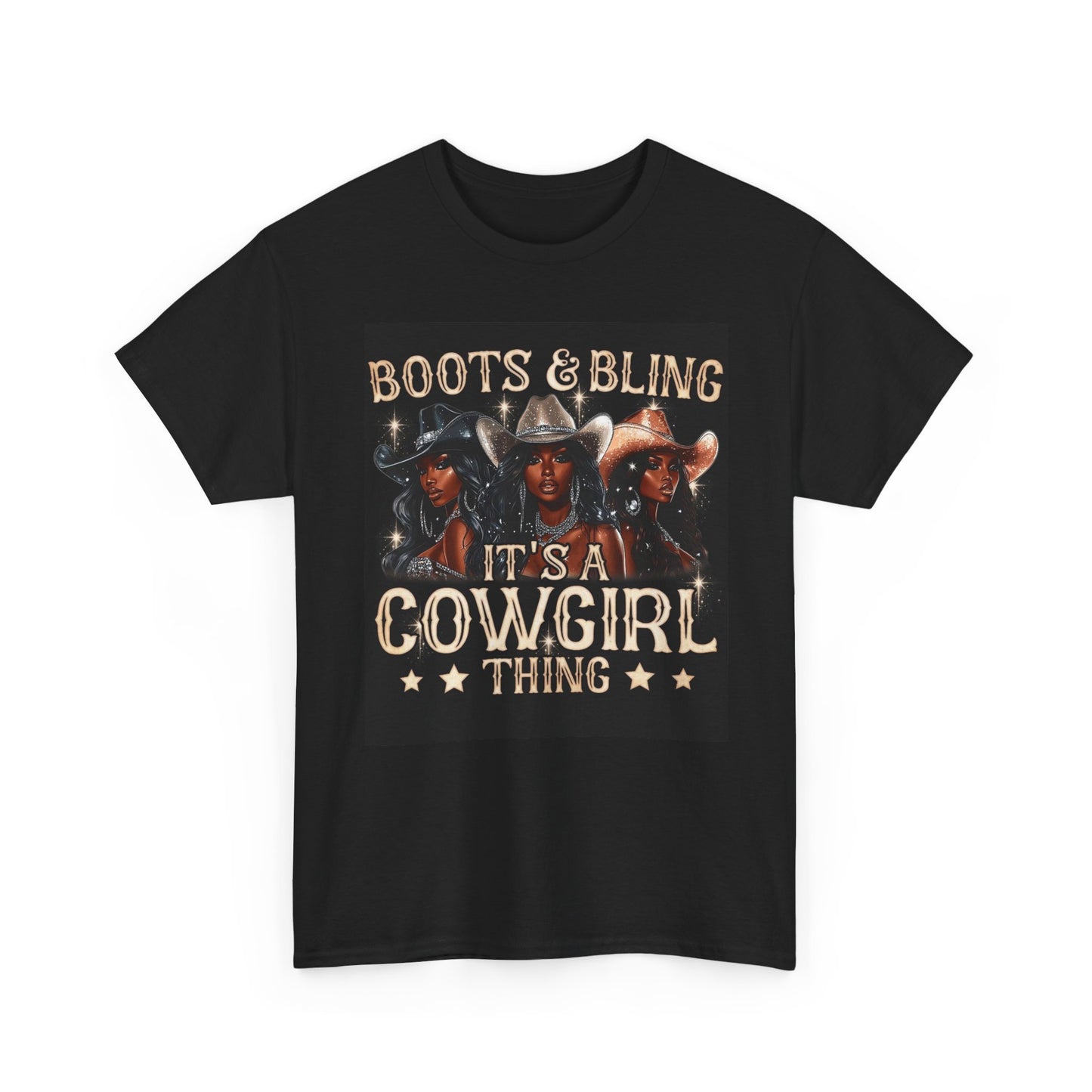 Boots And Bling Cowgirl Things Graphic T Shirt Women's Vintage Retro Cotton Tee