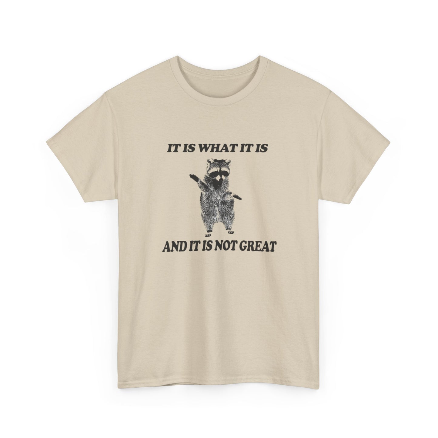 It Is What It Is Funny Raccoon Graphic T Shirt Unisex Heavy Cotton Tee