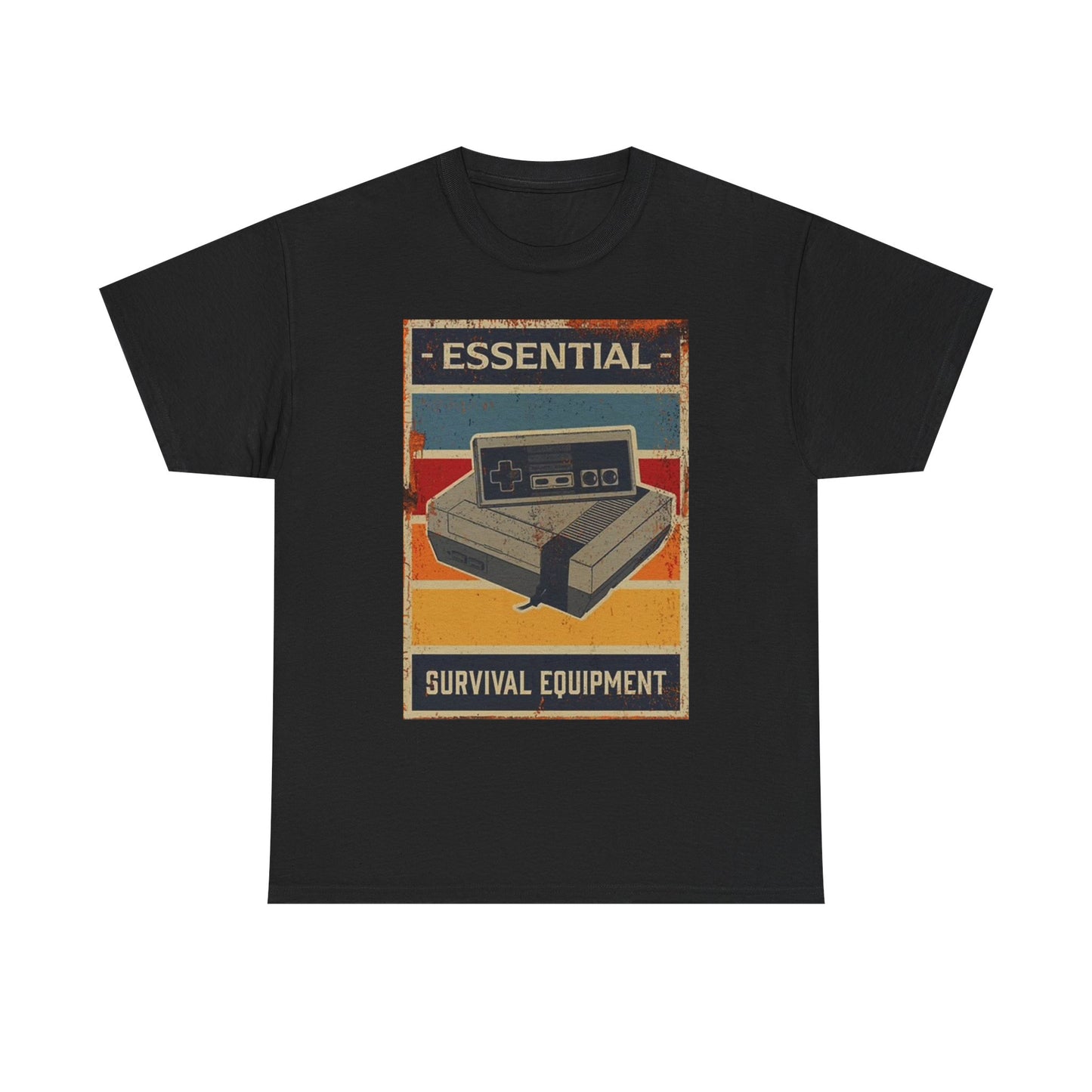 Essential Survival Gear Gaming T Shirt Retro Game Consoles Unisex Heavy Cotton