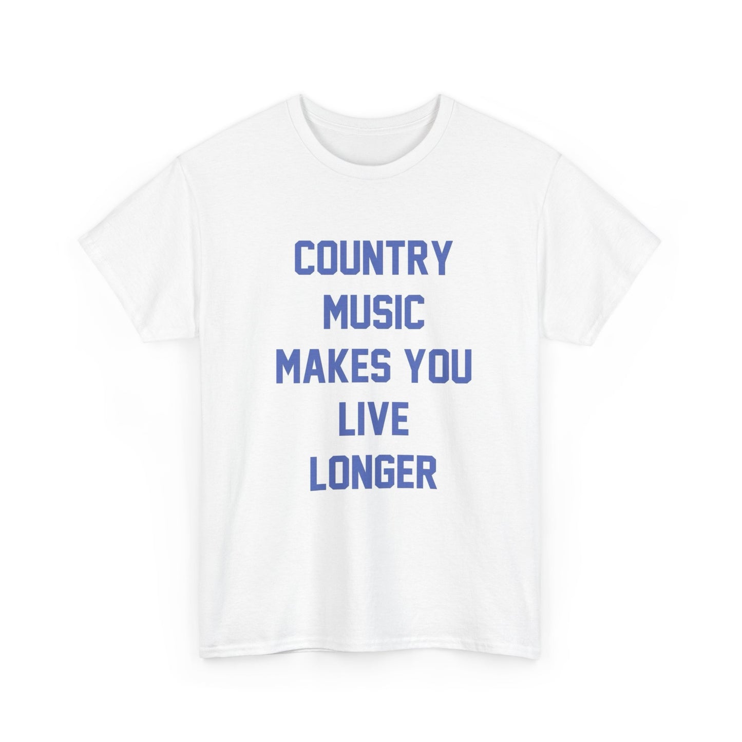 Country Music Makes You Live Longer Graphic T Shirt Men's Heavy Cotton Tee