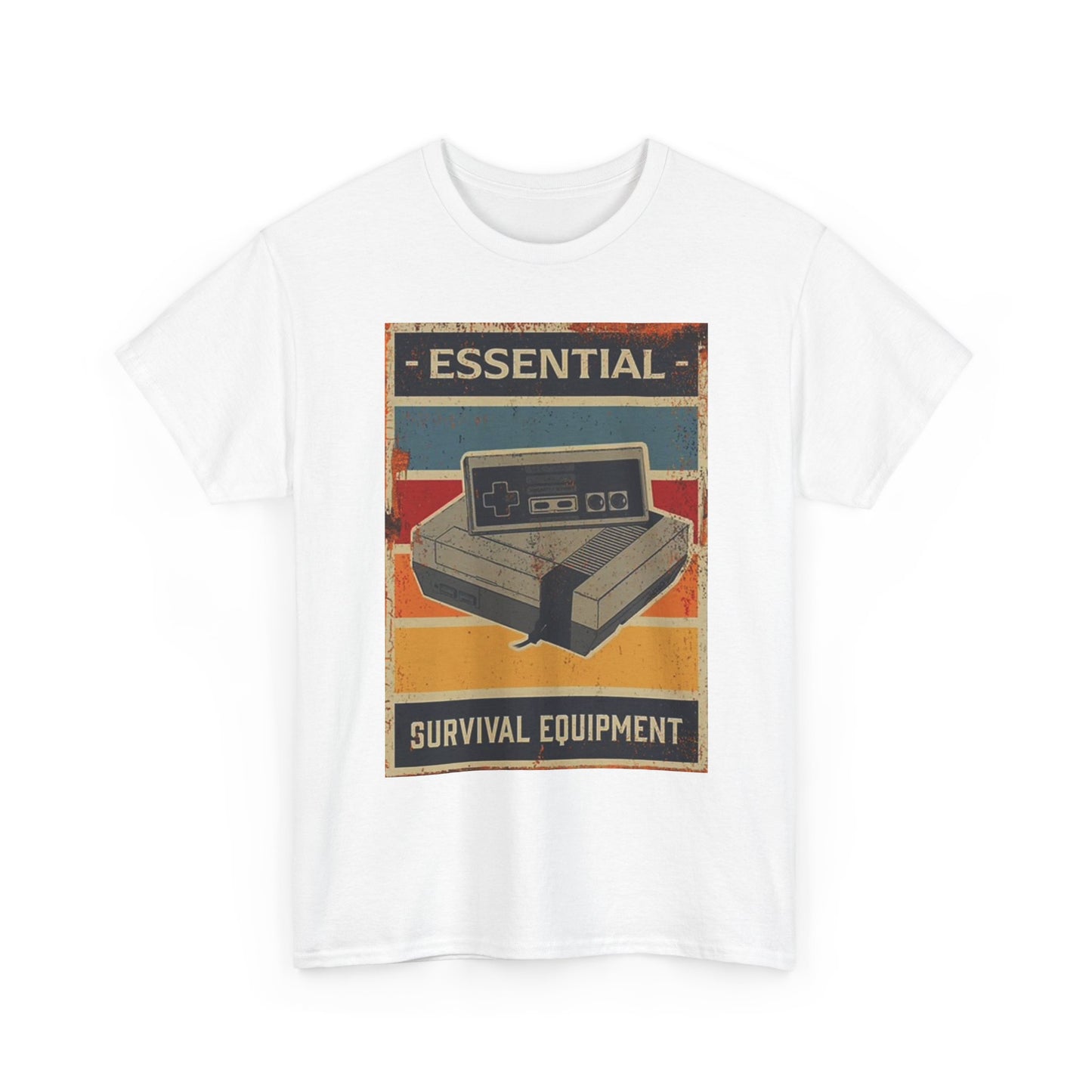 Essential Survival Gear Gaming T Shirt Retro Game Consoles Unisex Heavy Cotton