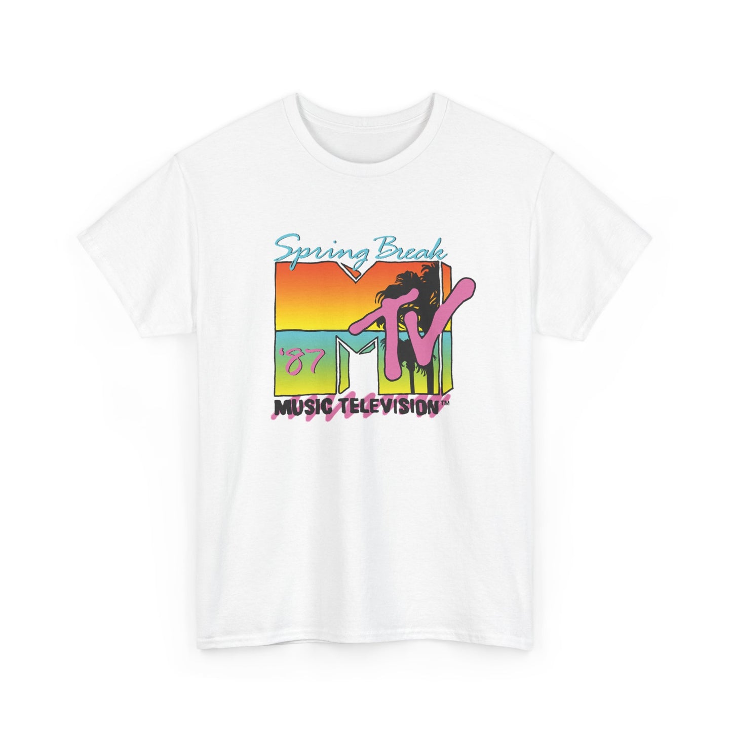 MTV Spring Break 1987 Shirt Vintage Beach Summer Graphic Unisex Heavy Cotton Tee