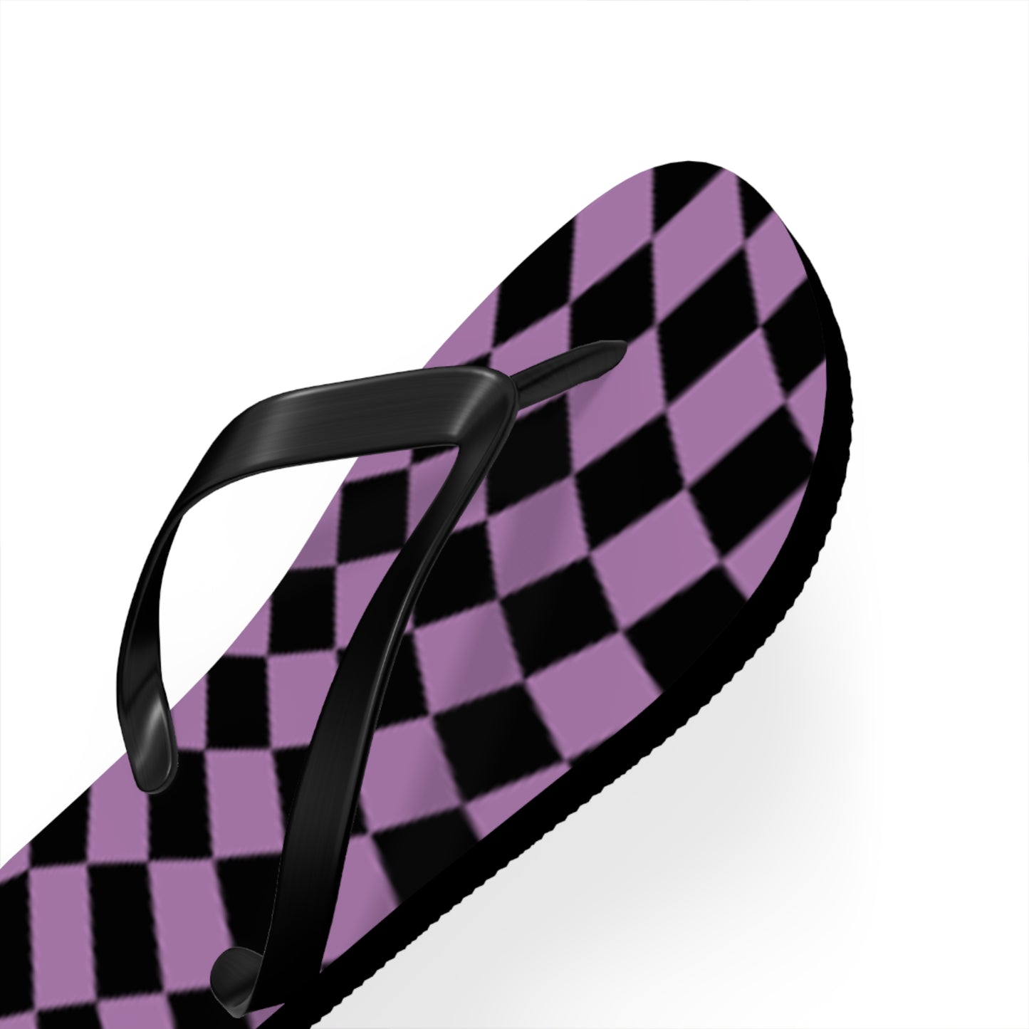 Purple Checkered Sandals, Beach Shoes, Vacation Flip Flops, Pool Slides