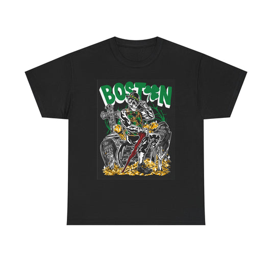 Boston Celtics Graphic T Shirt Retro New England Unisex Heavy Cotton Tee