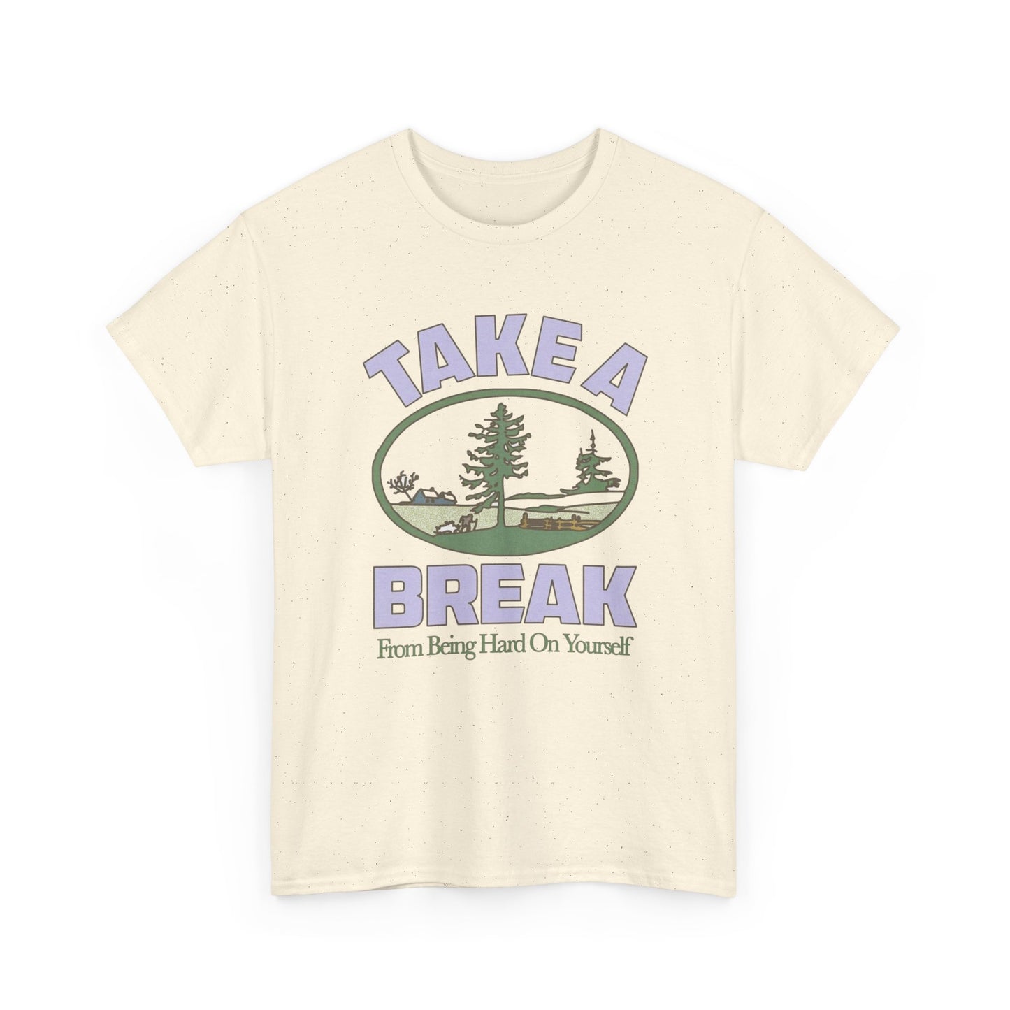 Take A Break Mental Health Retro Graphic T Shirt NEW Adult Unisex Heavy Cotton