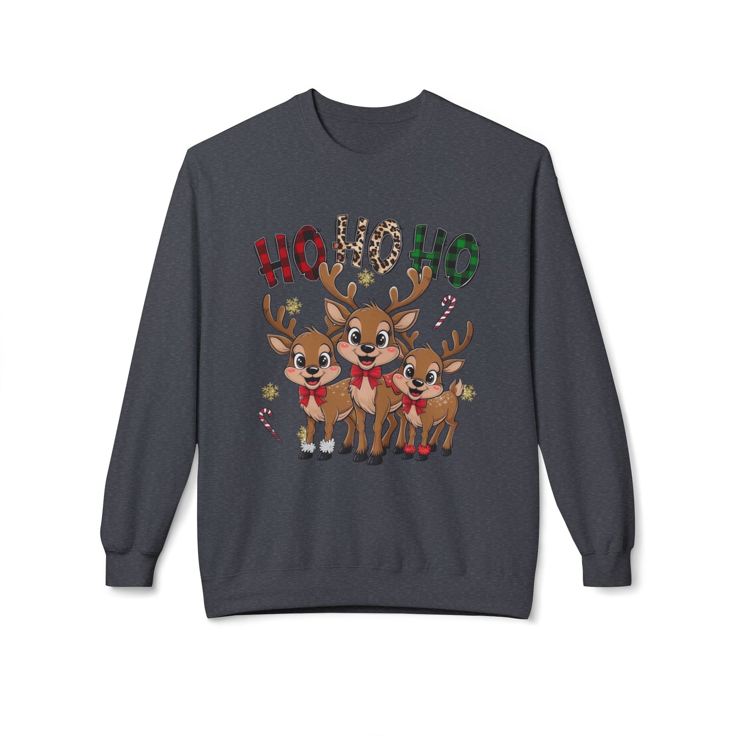 Ho Ho Ho Sweater Christmas Unisex Midweight Softstyle Fleece Crewneck Sweatshirt