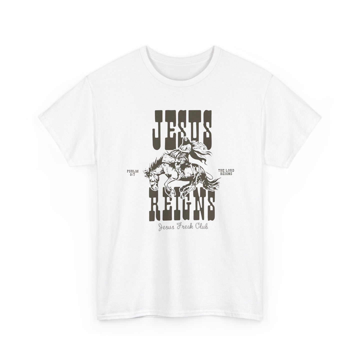 Jesus Reigns Graphic T Shirt ALL SIZES Tee Unisex Heavy Cotton