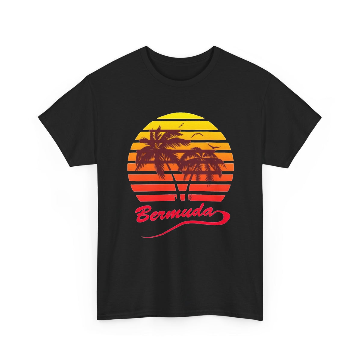 Bermuda Sunset Palm Tree T-Shirt | Tropical Island Graphic Men's Graphic Tee