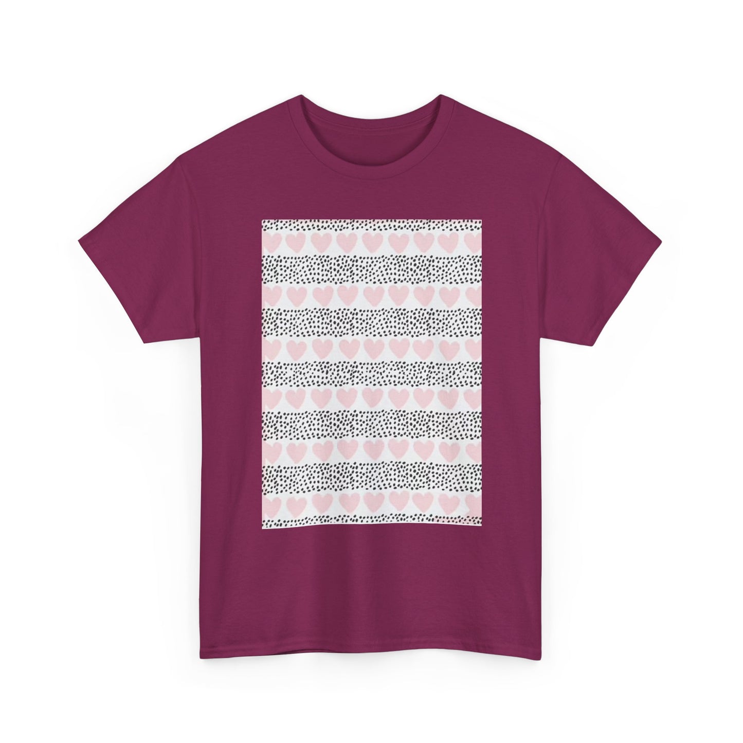 Pink Hearts Graphic T Shirt Love Amor Unisex Heavy Cotton Tee