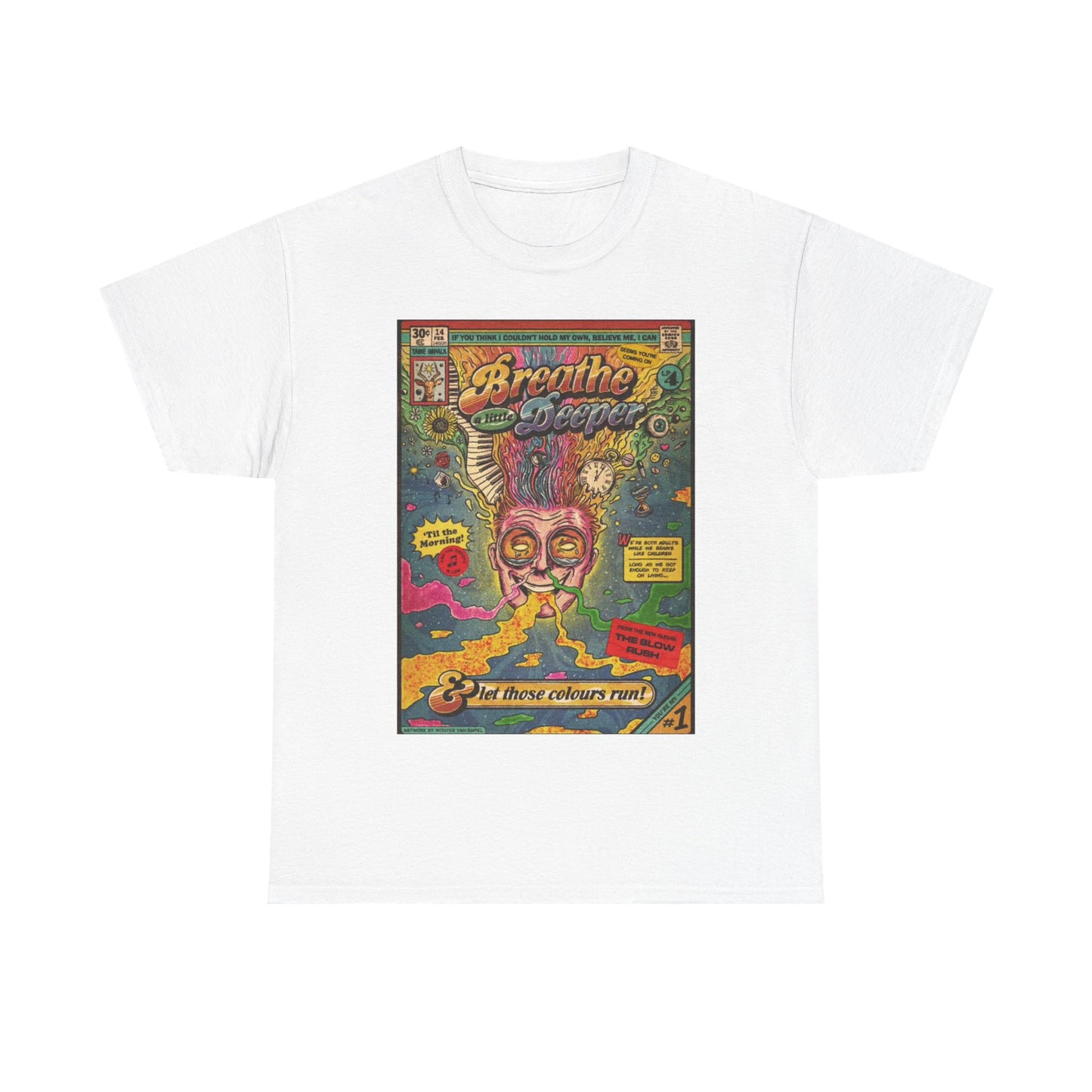 WoodStock Tshirt Vintage jerry garcia Neon Art Retro Unisex Heavy Cotton Tee