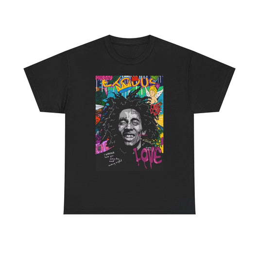 Bob Jamaica Marley Graphic T Shirt Vintage Painting Retro Unisex Heavy Cotton