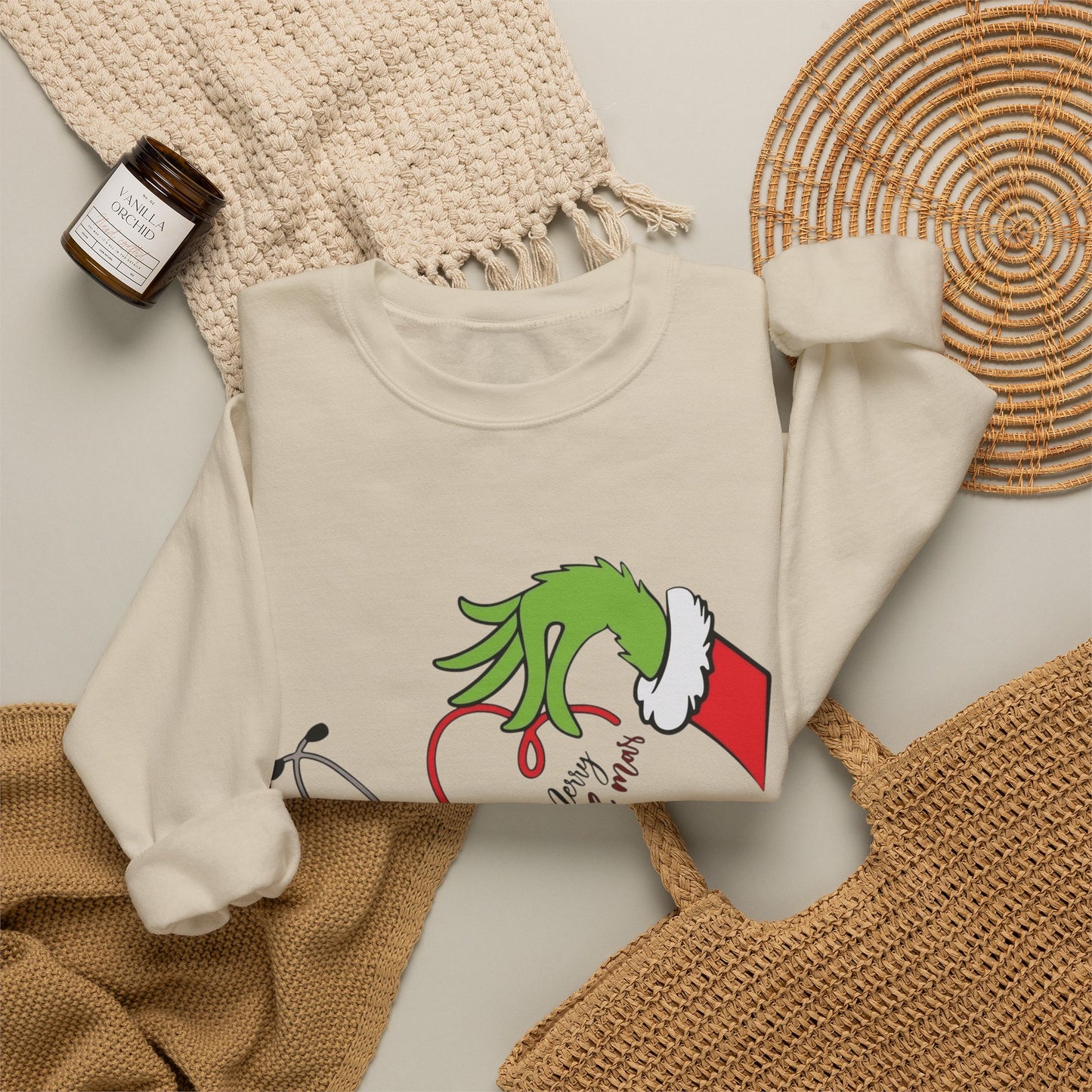 The Grinch Graphic Nurse Doctor Sweater NEW Heavy Blend™ Crewneck Sweatshirt