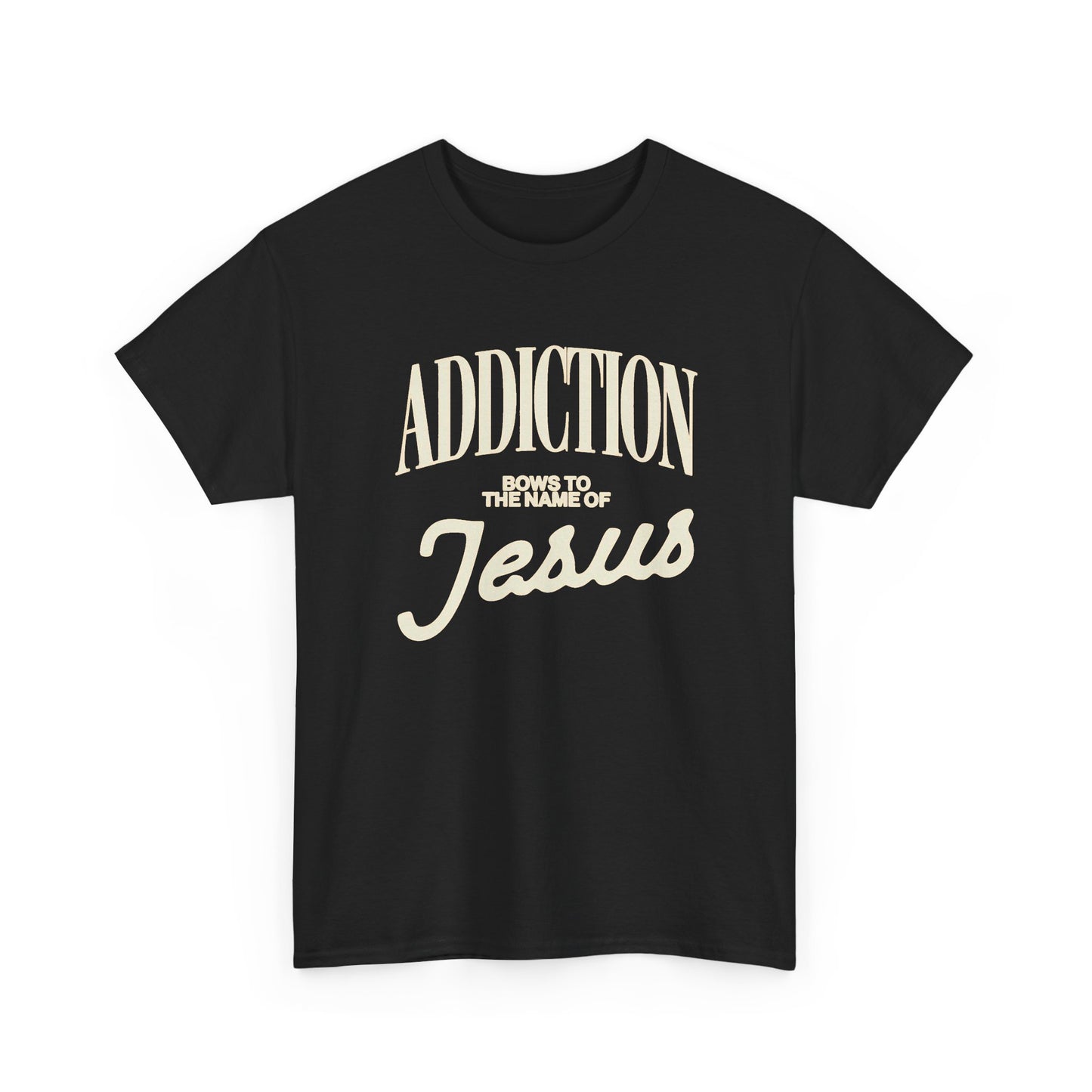 Addiction Bows To Jesus Graphic T Shirt NEW ADULT Unisex Heavy Cotton Tee