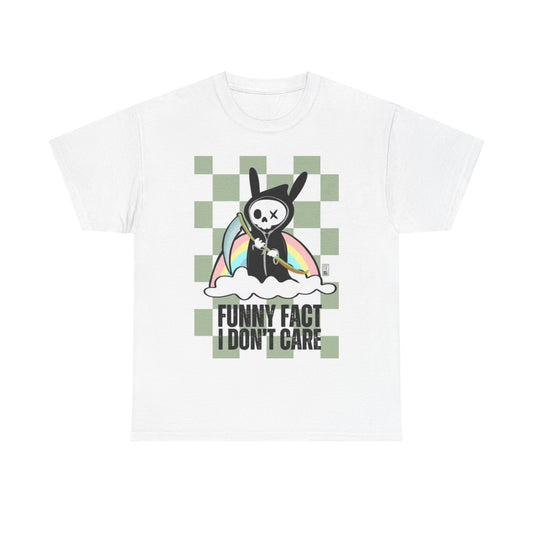 Fun Fact I Don't Care Grim Reaper Shirt Unisex Heavy Cotton Tee