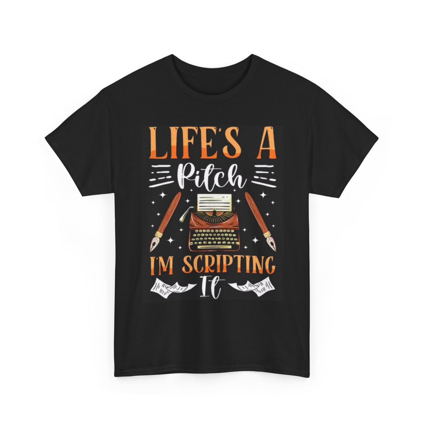 Lifes A Pitch Writer T Shirt Author Books Writer Funny Unisex Heavy Cotton Tee