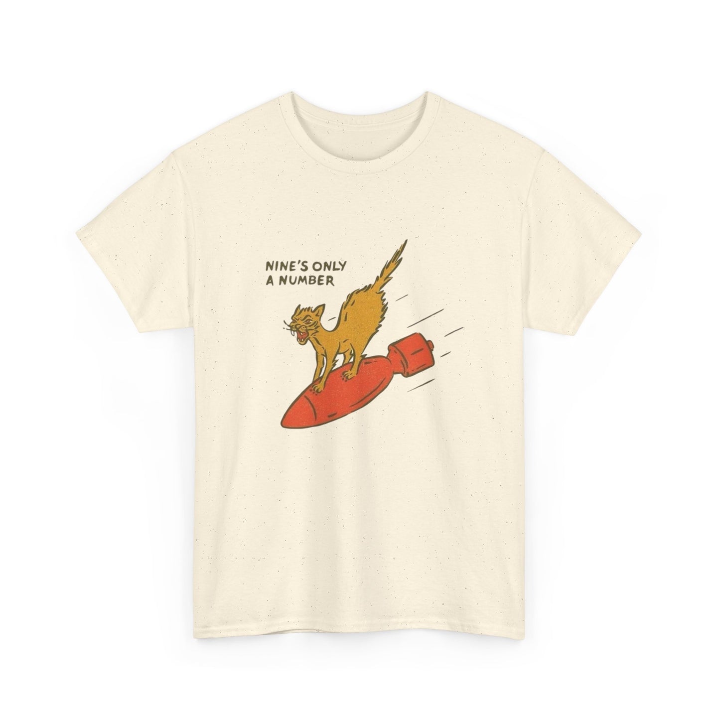 Nines Only A Number Funny Cat Graphic T Shirt Adult NEW