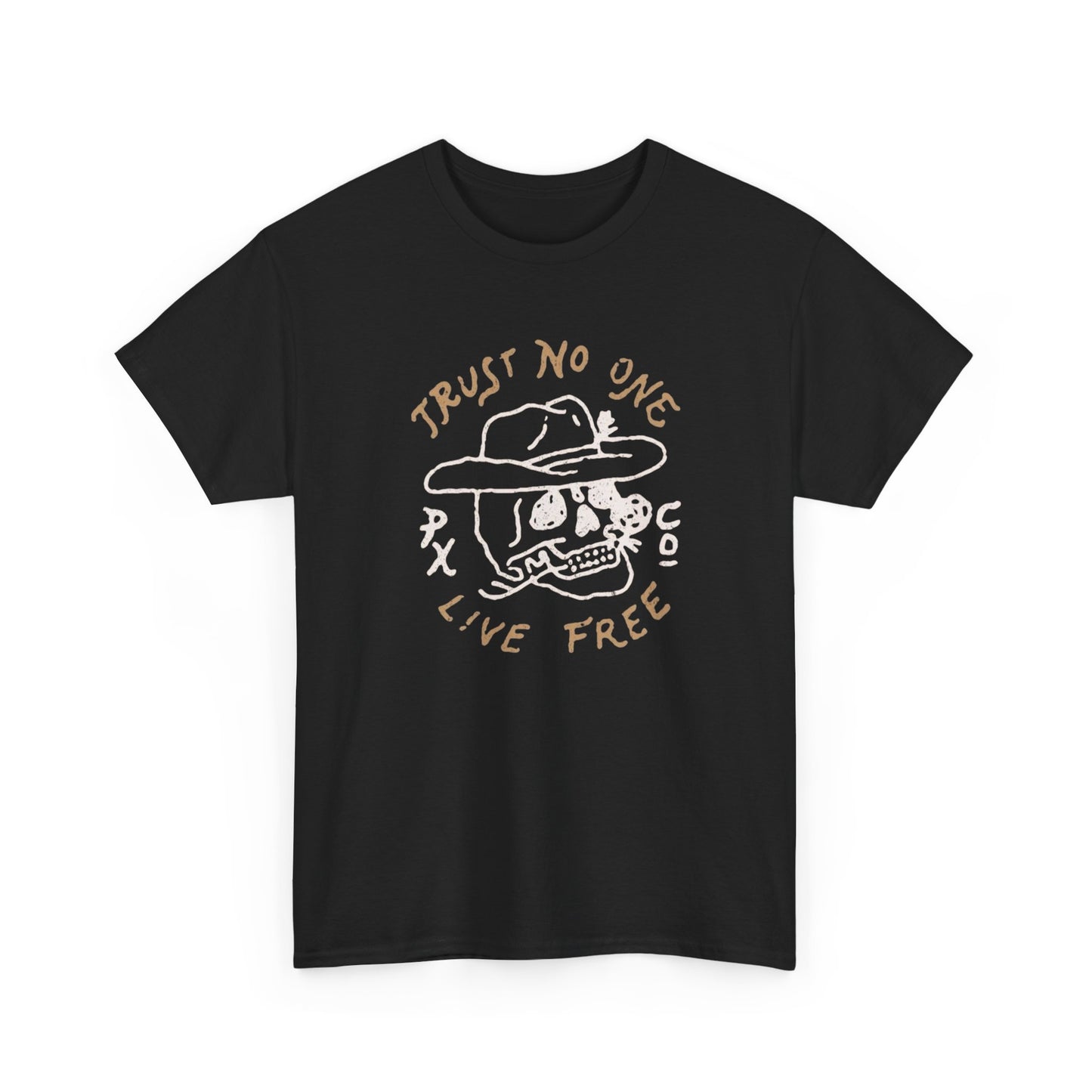 Trust No One Live Free T Shirt Unisex Heavy Cotton Tee