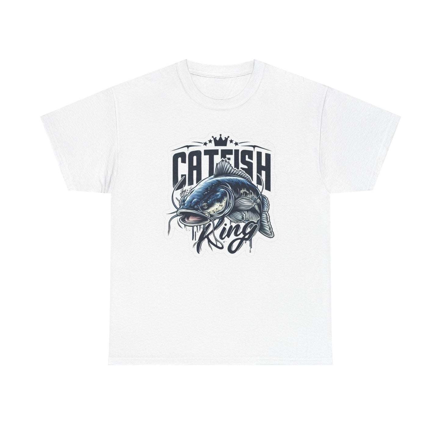 Catfish King Fishing Outdoors Graphic T Shirt Unisex Heavy Cotton Tee