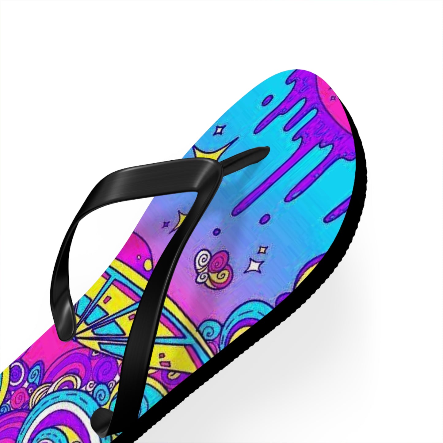 Neon Drip Beach Sandals, Slides for Summer, Flip Flops, Water Resistant