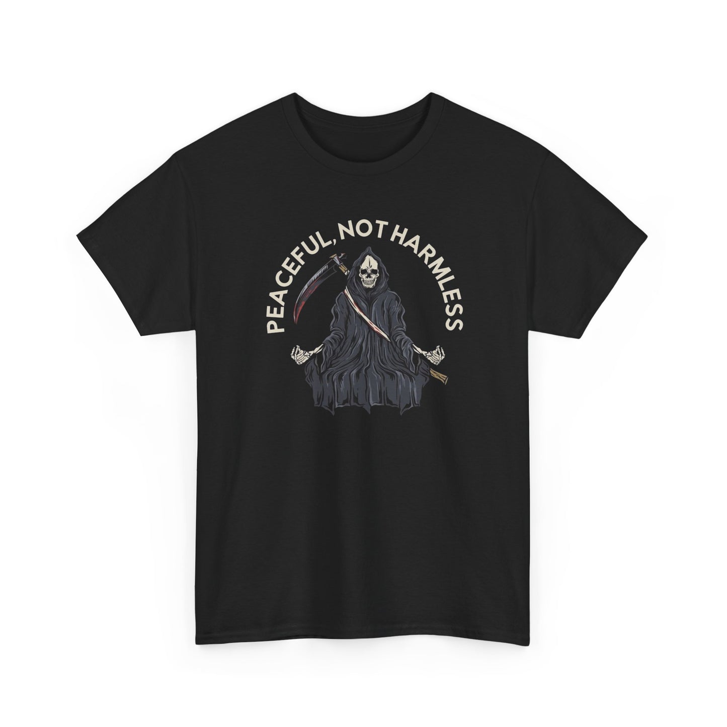 Peaceful Not Harmless Graphic T Shirt Unisex Heavy Cotton Tee