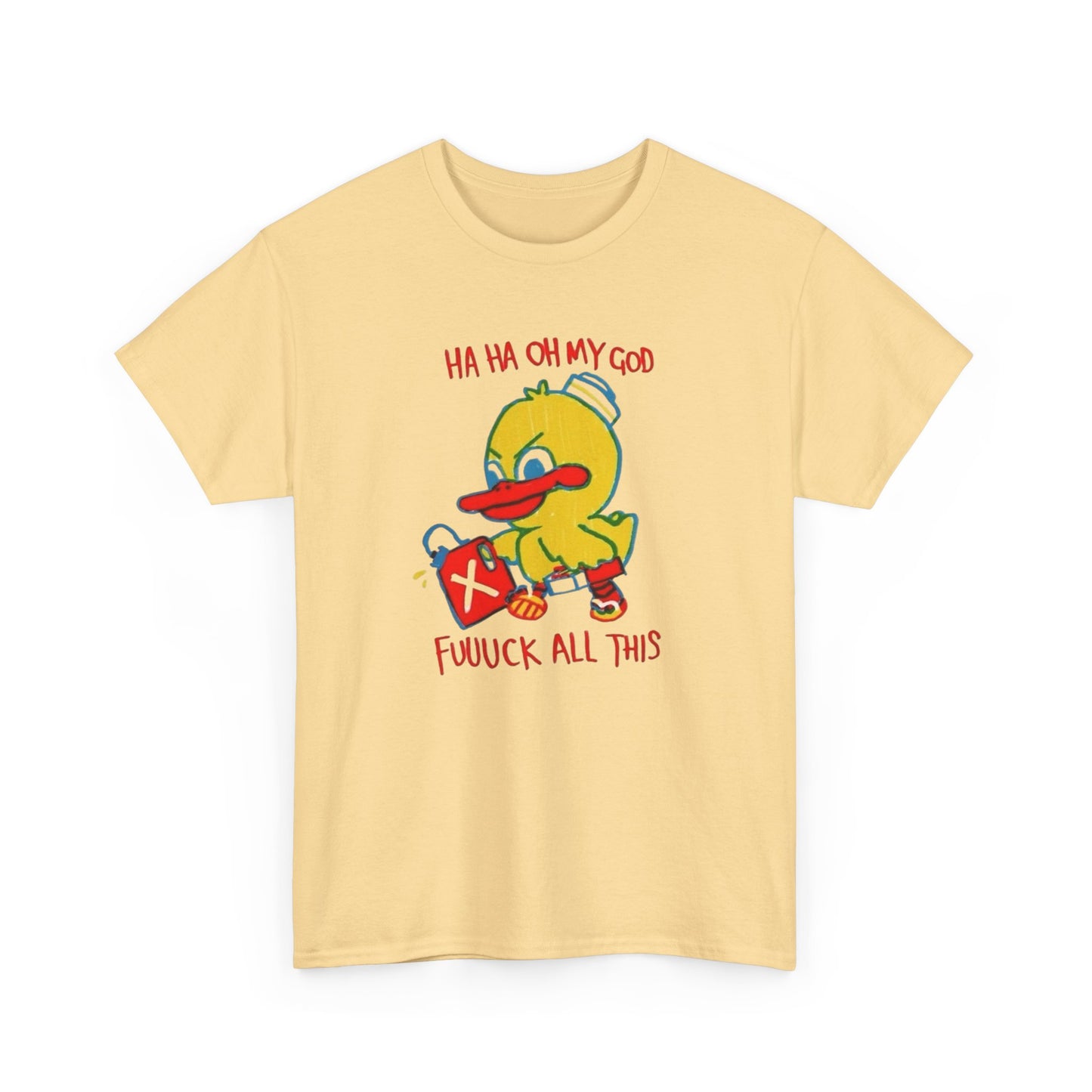 Ha Ha Funny Duck Graphic T-Shirt Unisex Heavy Cotton Tee Gift