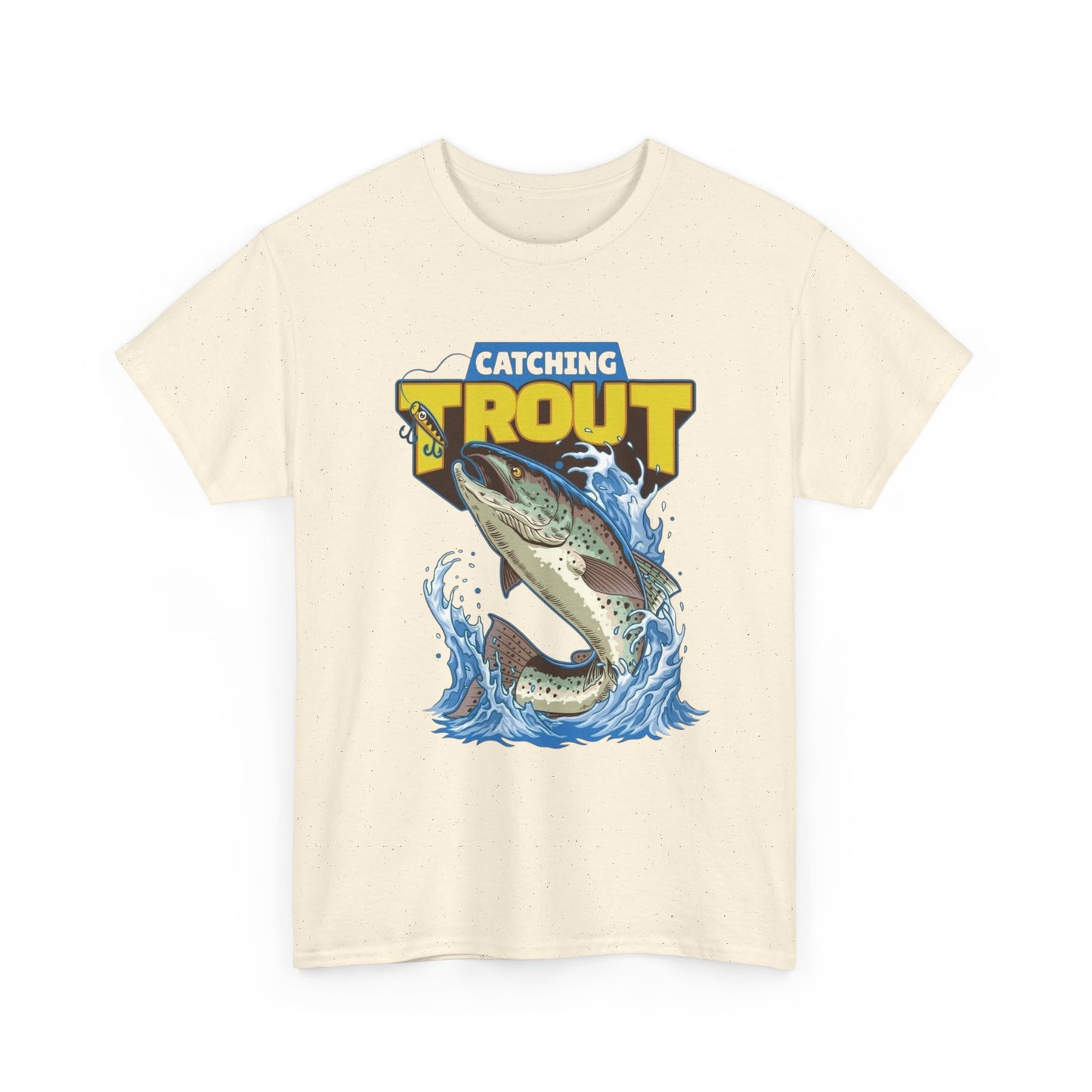 Catching Trout Fishing T Shirt Graphic Unisex Heavy Cotton Tee NEW GIFT