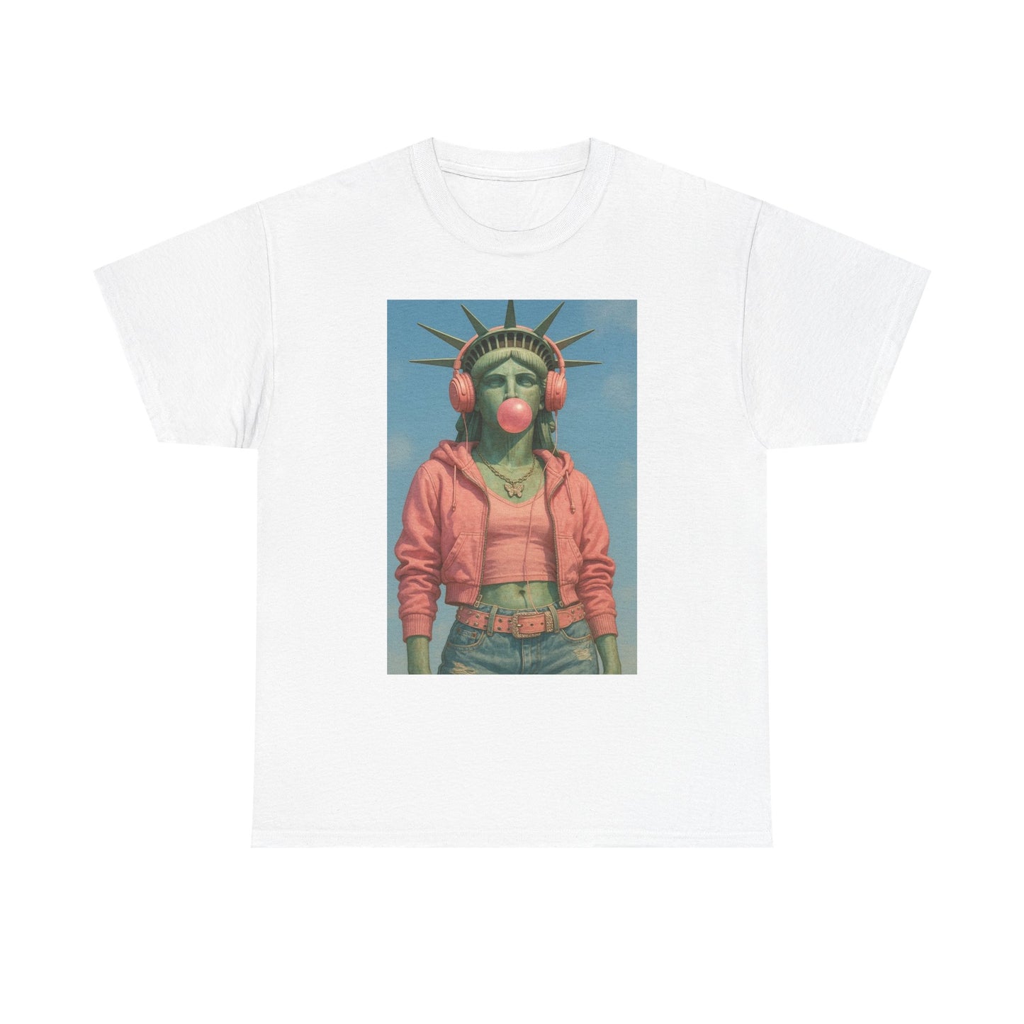 Statue Of Liberty Graphic T Shirt Funny Unisex Heavy Cotton Tee