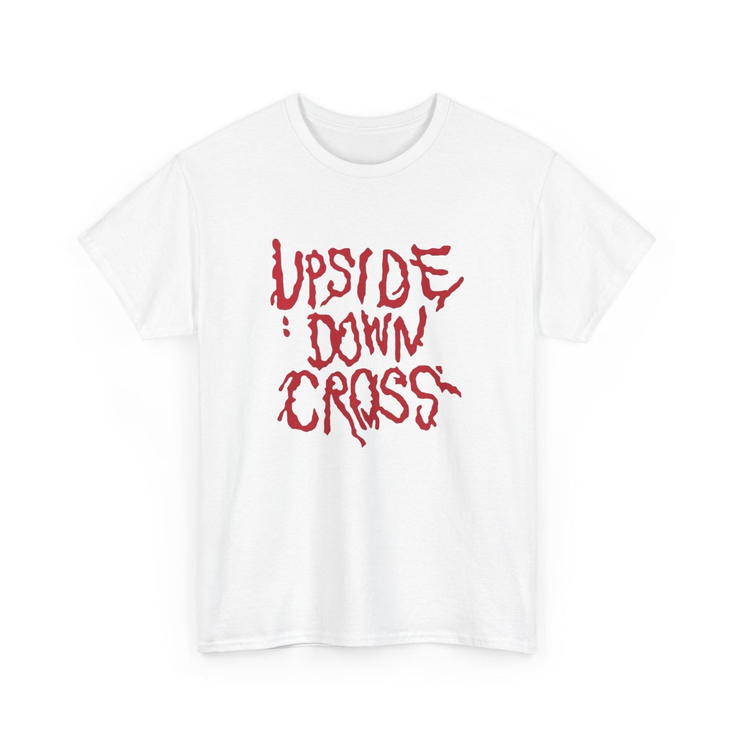 Upside Down Cross Graphic T Shirt Unisex Heavy Cotton Tee