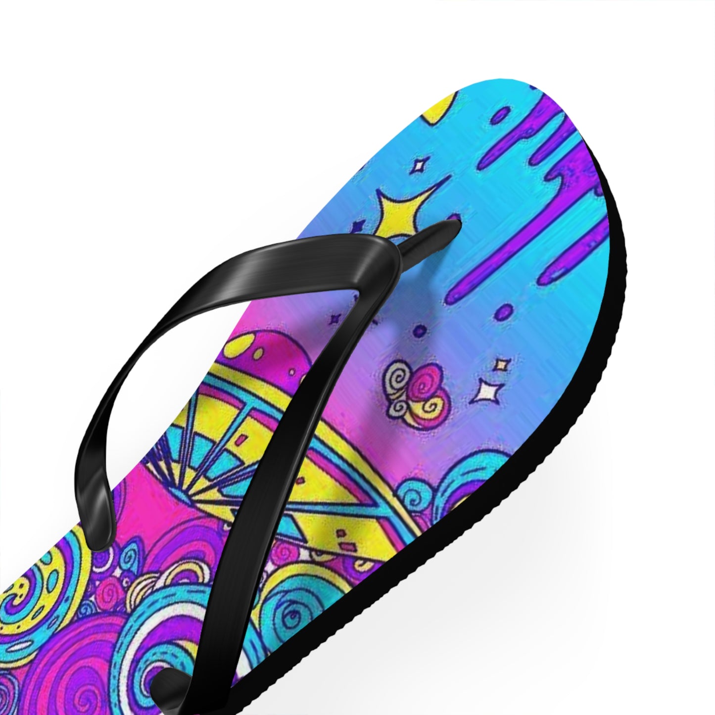 Neon Drip Beach Sandals, Slides for Summer, Flip Flops, Water Resistant