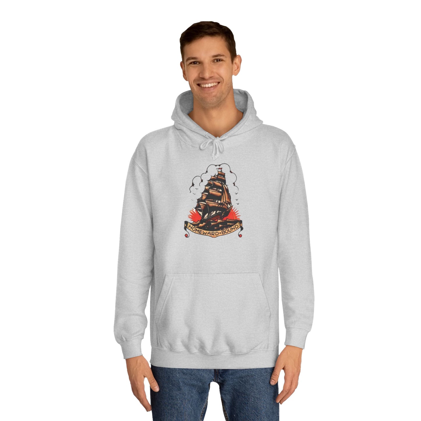 Homeward Bound Graphic Hoodie Sailor Jerry Navy Vintage Unisex College Hoodie