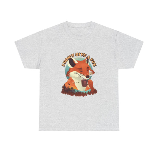 I Dont Give A Fox Shirt Funny Animal Graphic Jokes Comedy Gift Unisex Heavy