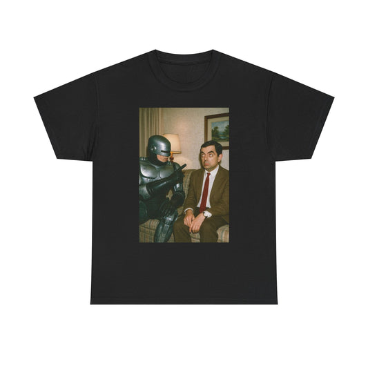 Mr Bean Robocop Funny Graphic T Shirt Vintage Comedy Unisex Heavy Cotton Tee