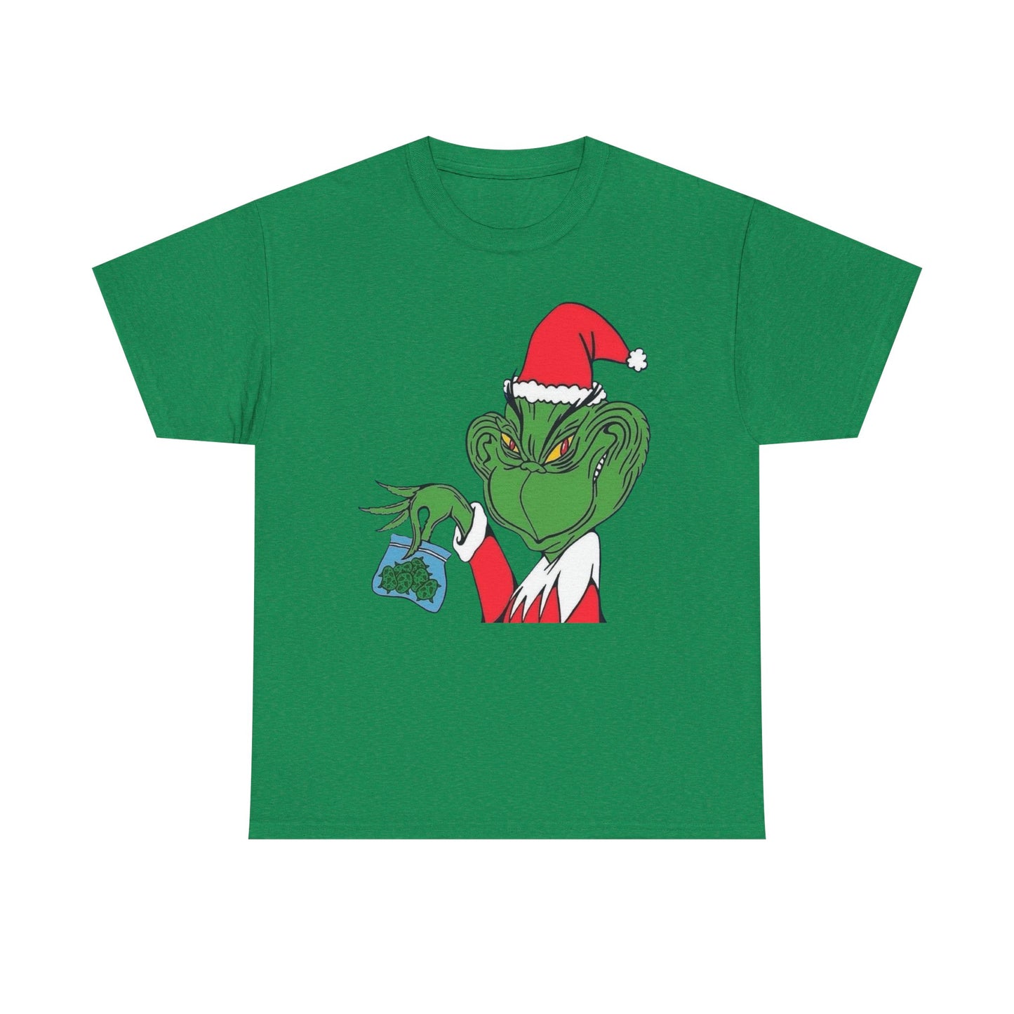 Christmas Grinch Weed Funny Graphic T Shirt NEW ADULT TEE VINTAGE