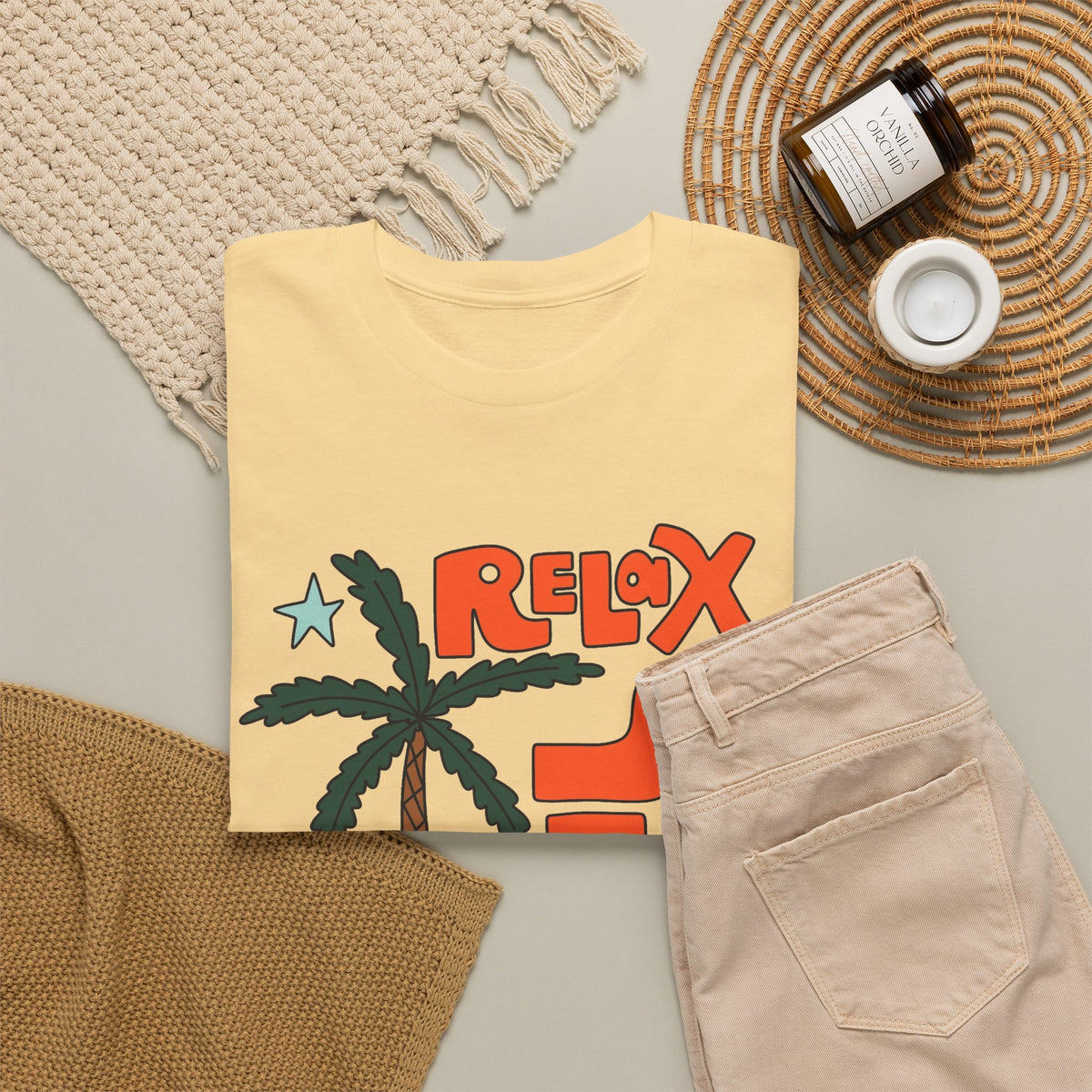 Relax A Little Graphic T Shirt Men's Travel Outdoors Heavy Cotton Tee