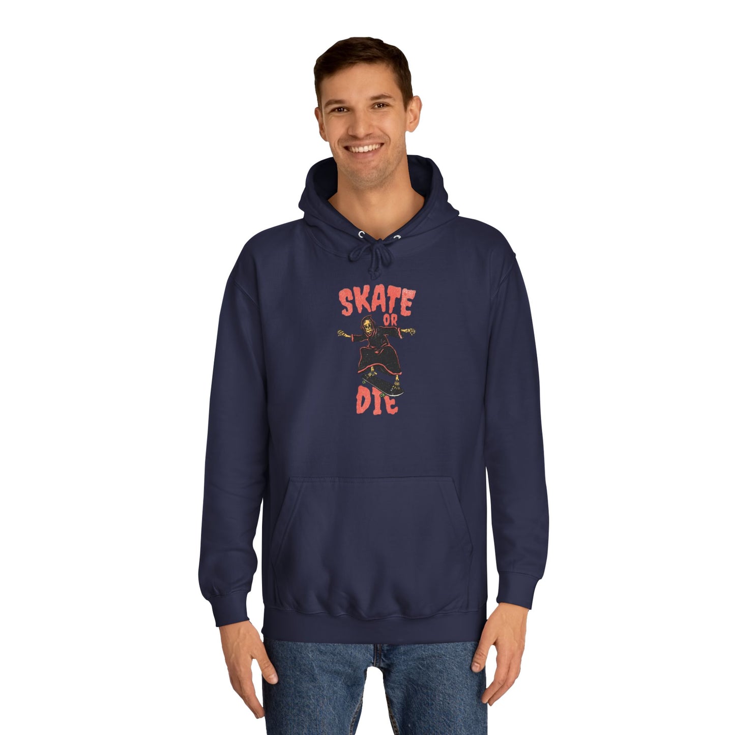 Skate Or Die Hoodie Graphic Skateboarding Grim Reaper Unisex College Hoodie