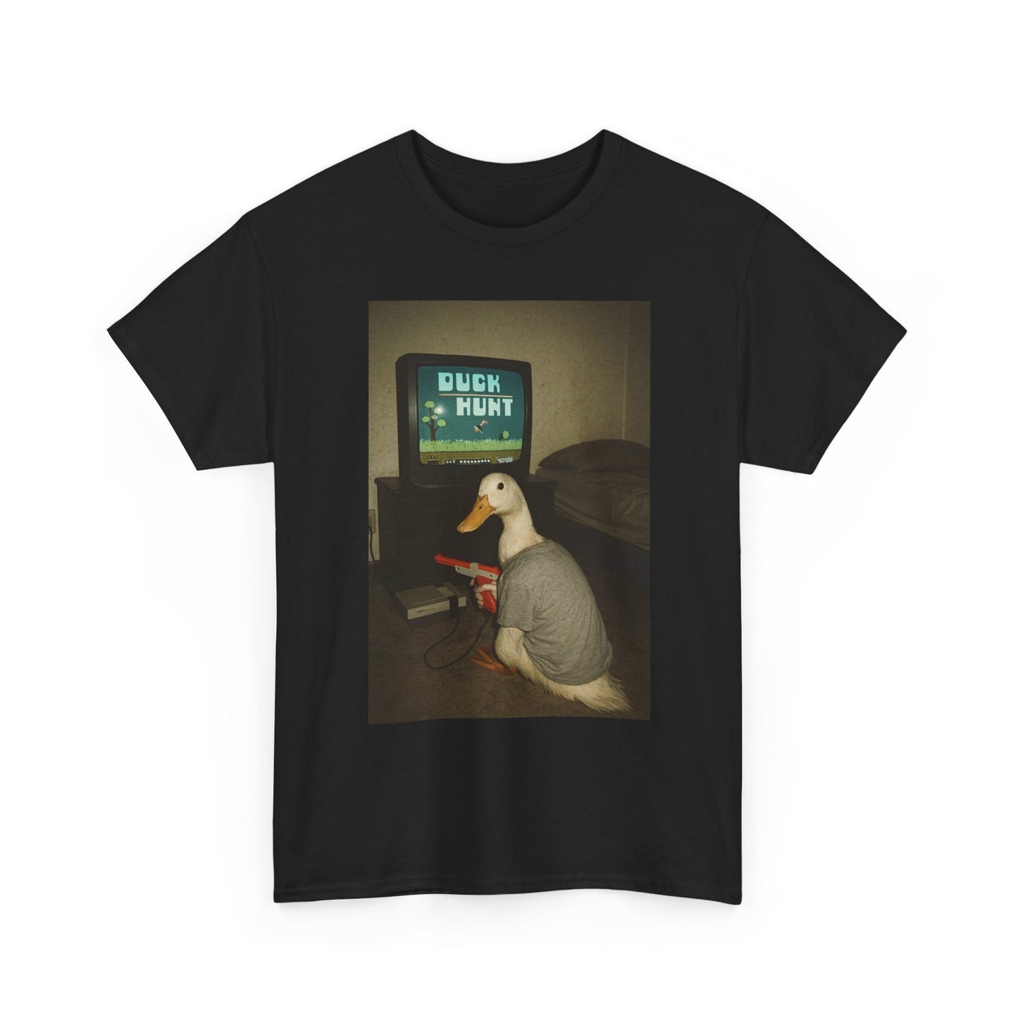 Duck Hunt Vintage Gaming Funny Graphic T Shirt Unisex Heavy Cotton Tee Gift New