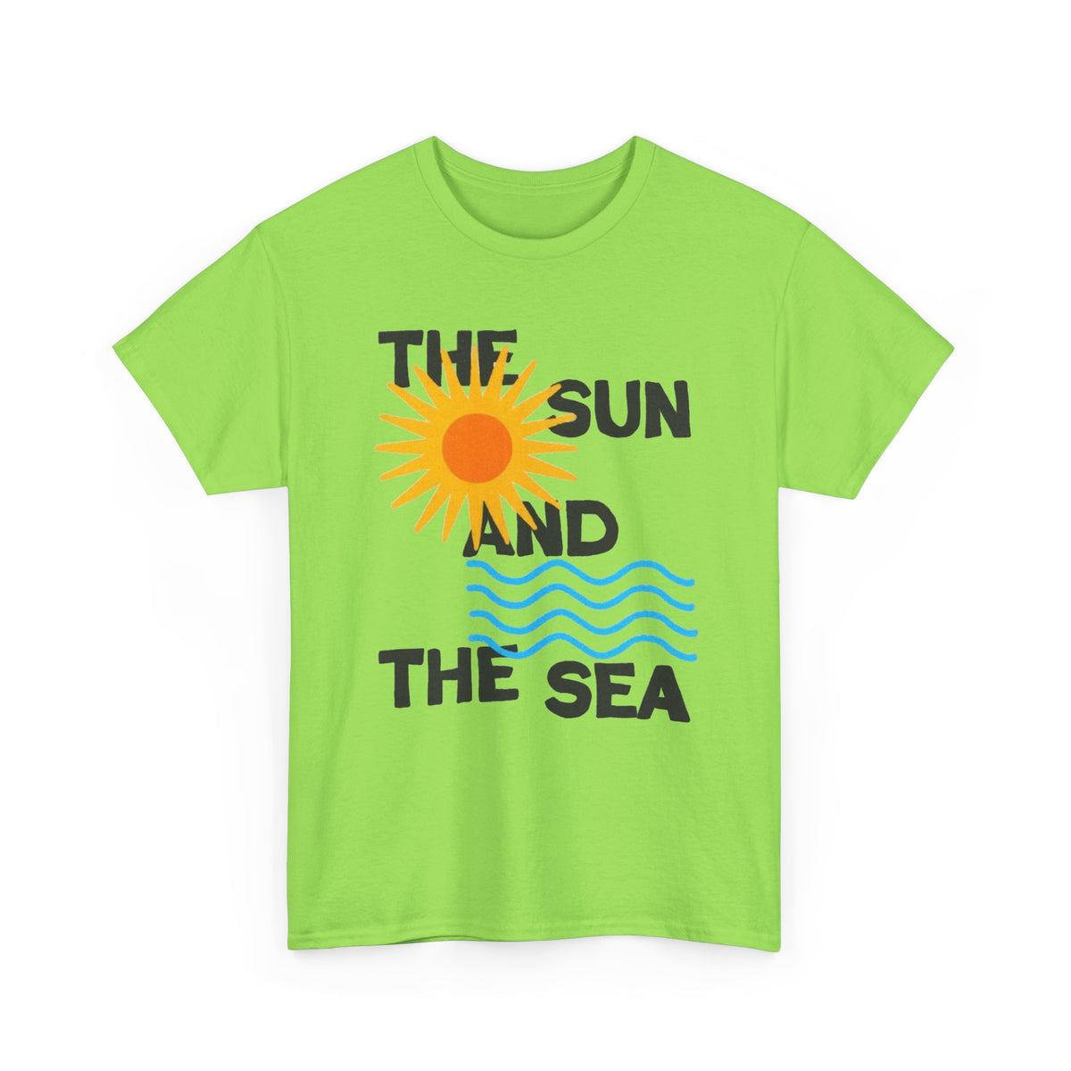 The Sun And The Sea Graphic T Shirt Retro Men's Heavy Cotton Tee